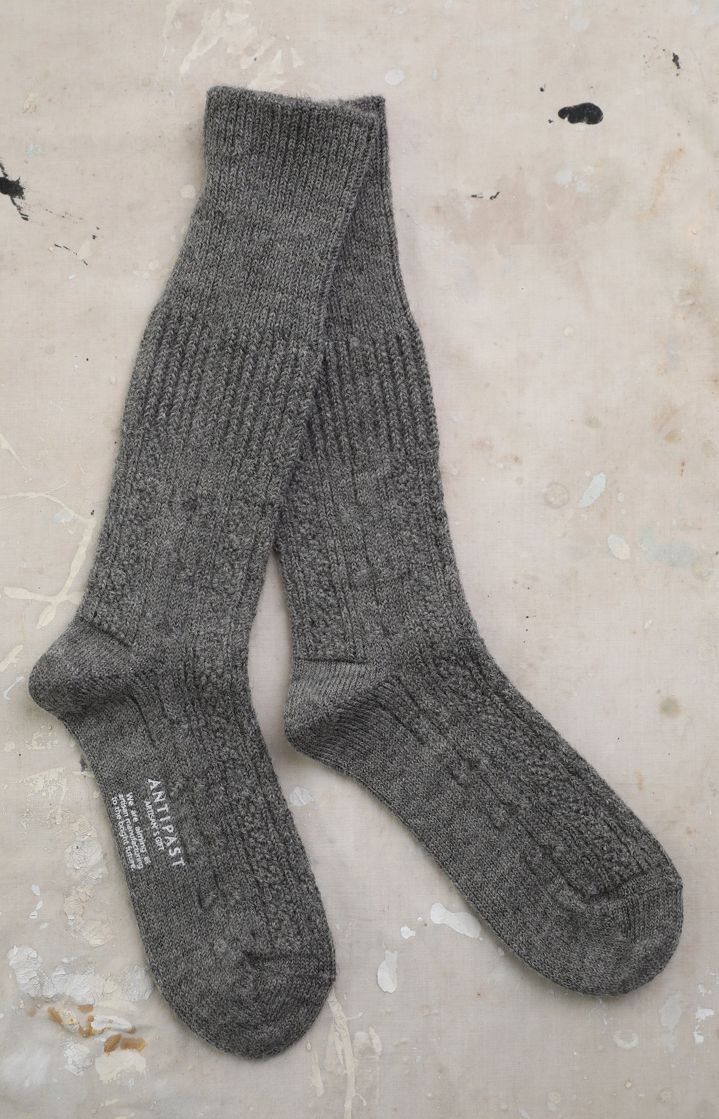 Grey Cable Knit Socks
