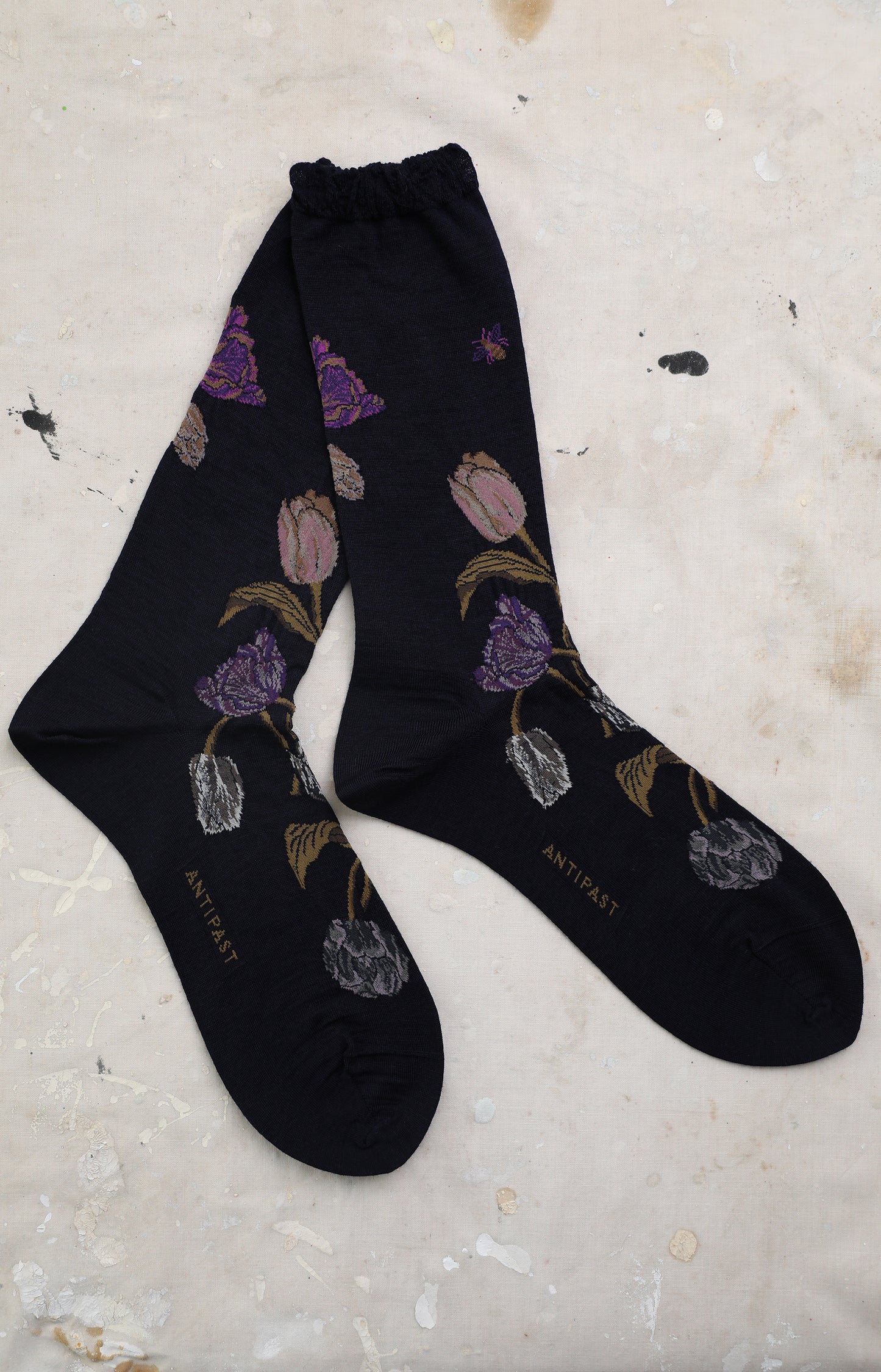 Navy Tulip Socks