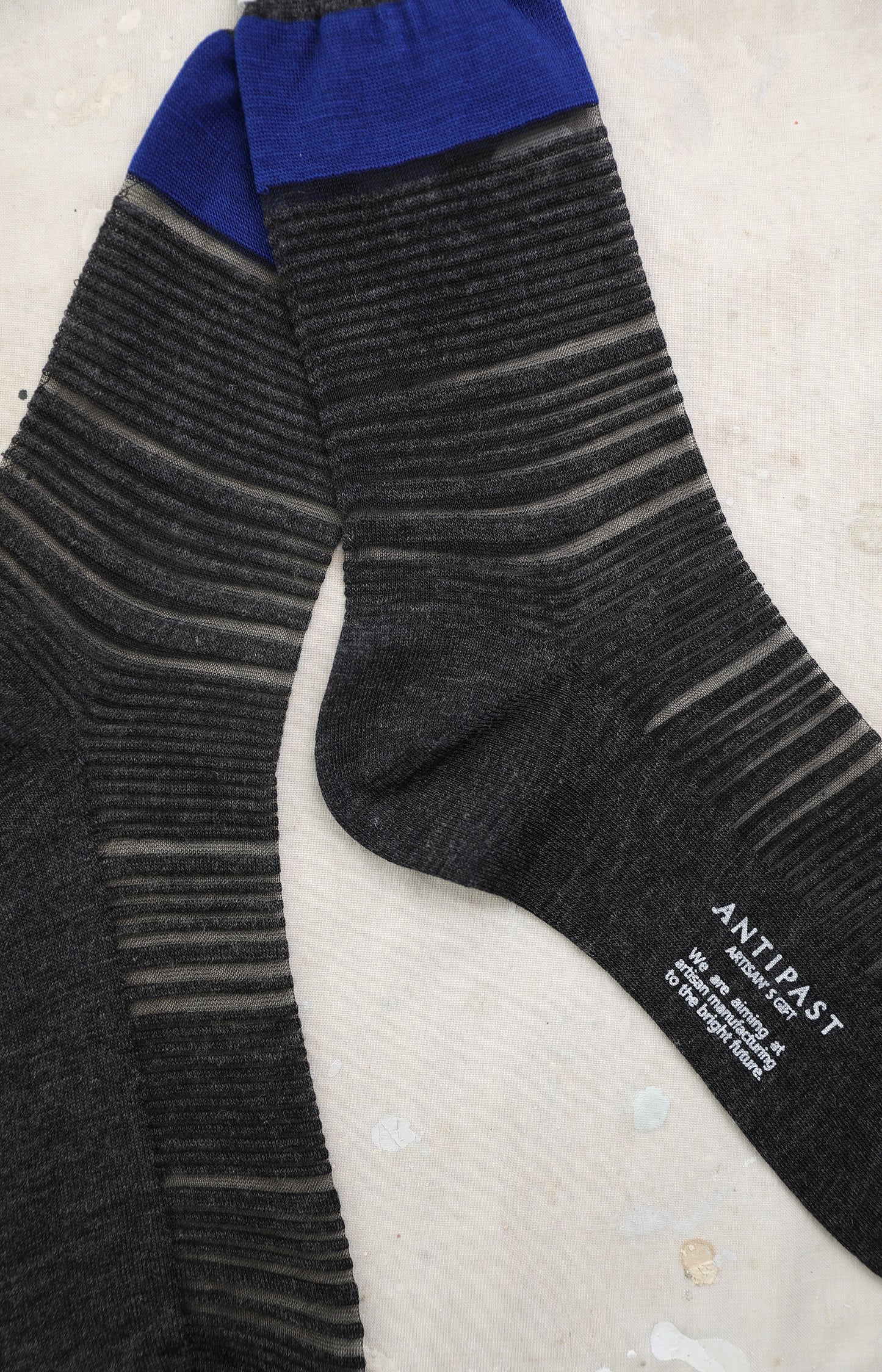 Charcoal Lace Border Socks
