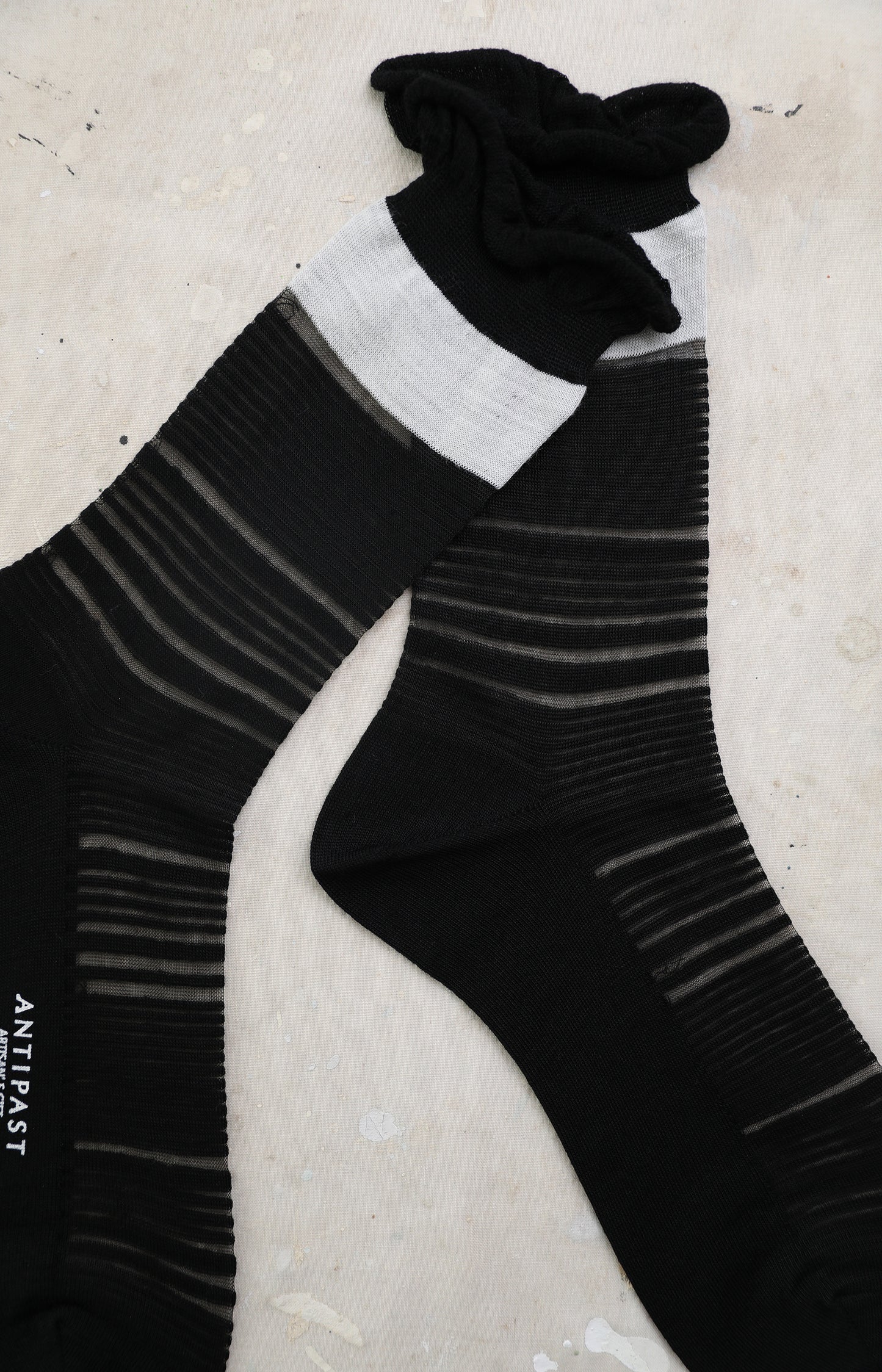 Black Lace Border Socks