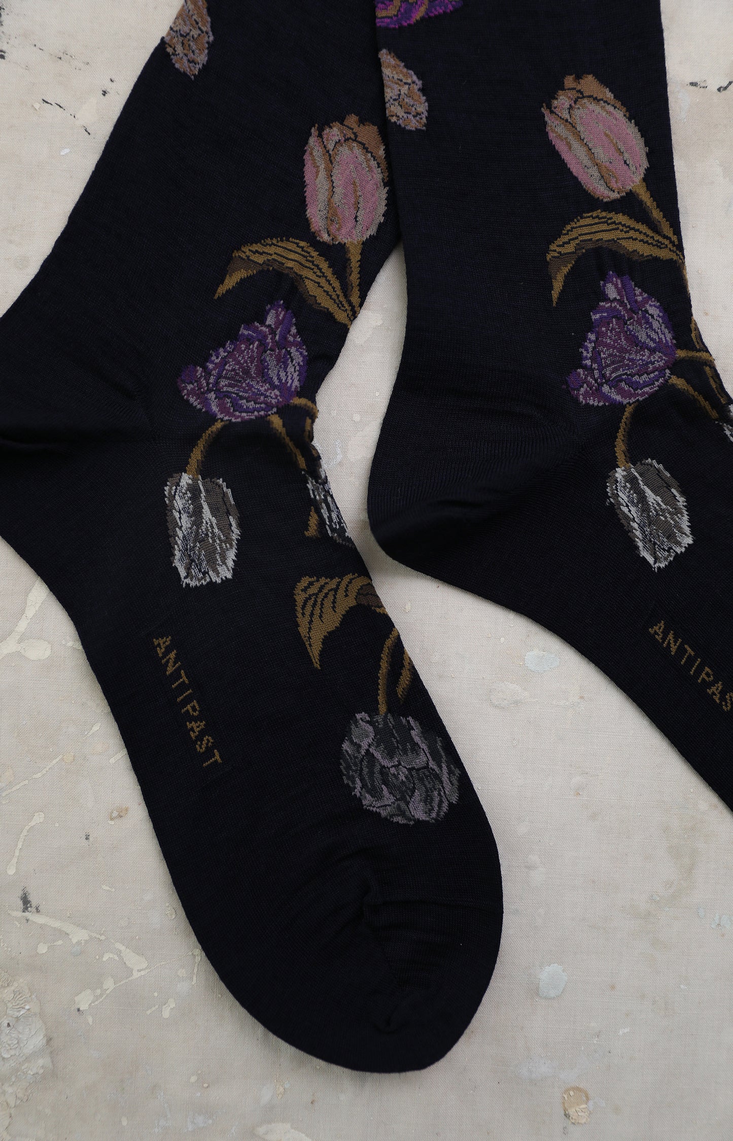 Navy Tulip Socks