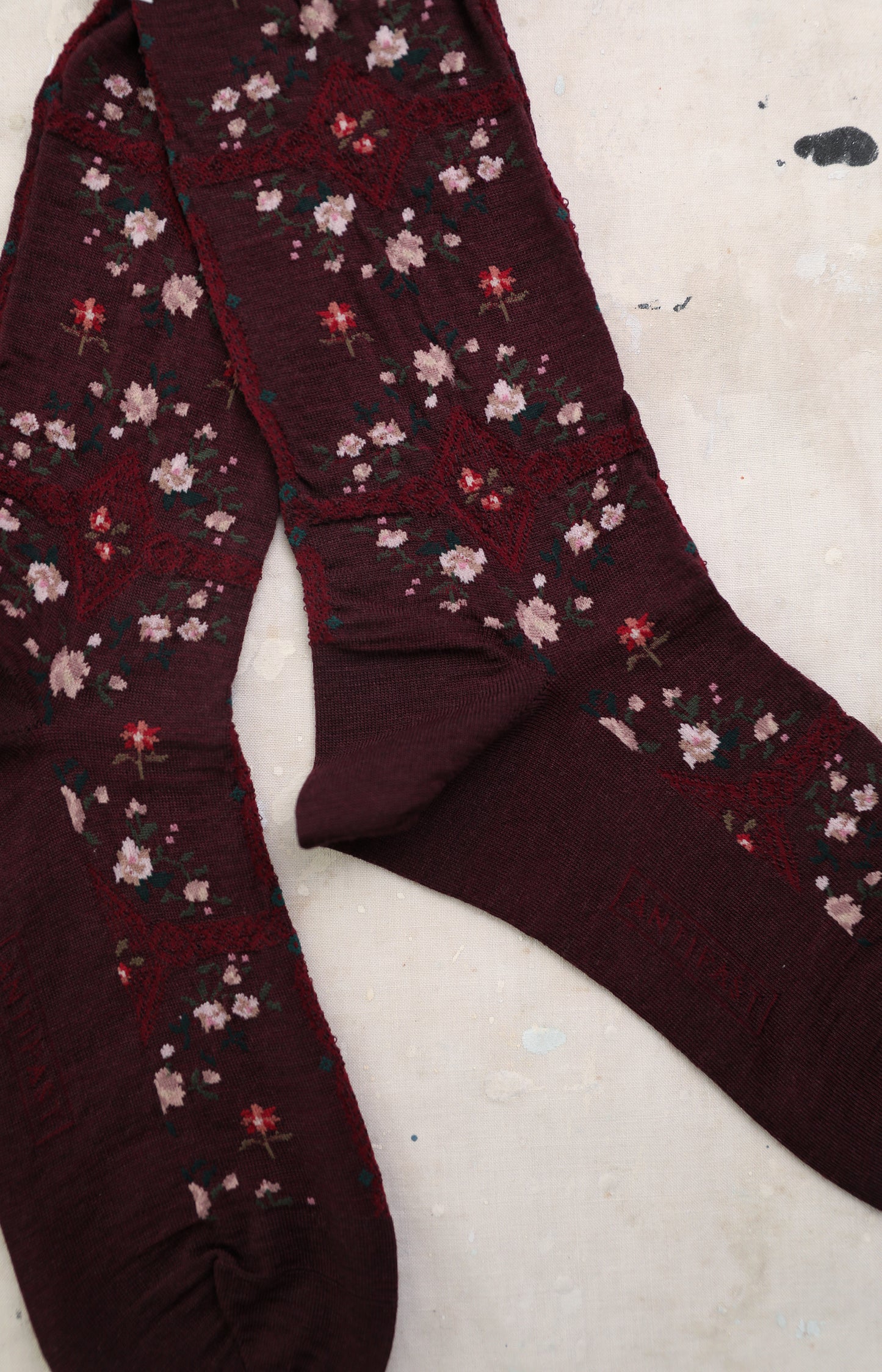 Wine Rose Wall Socks