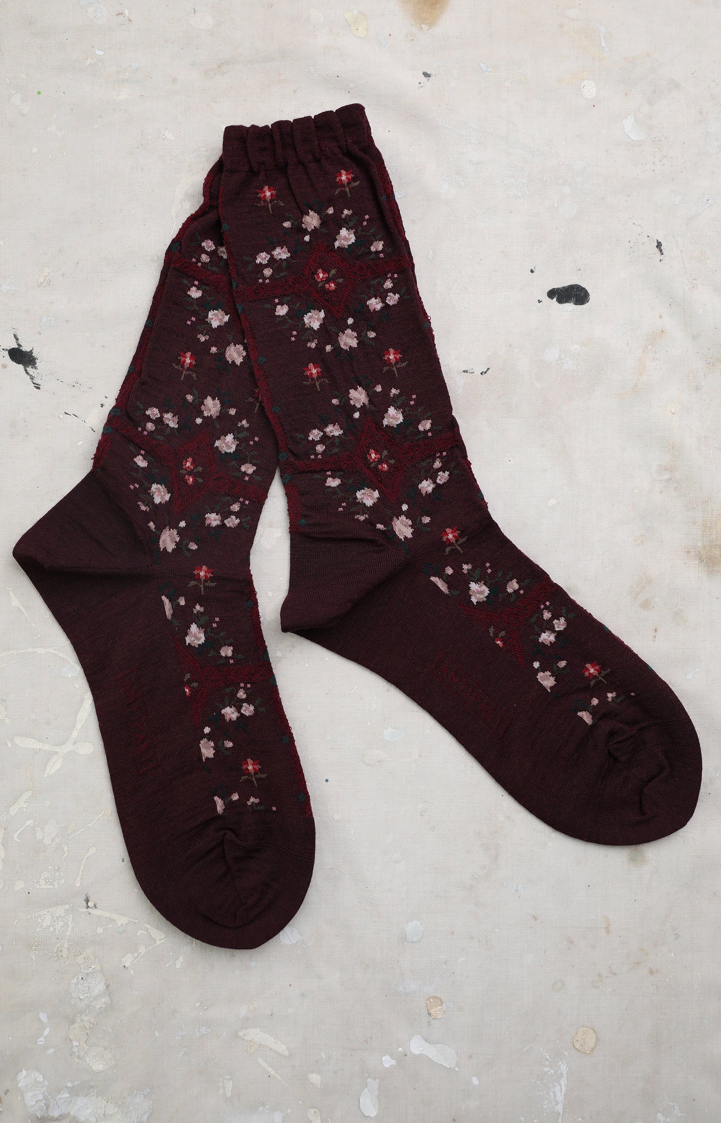 Wine Rose Wall Socks