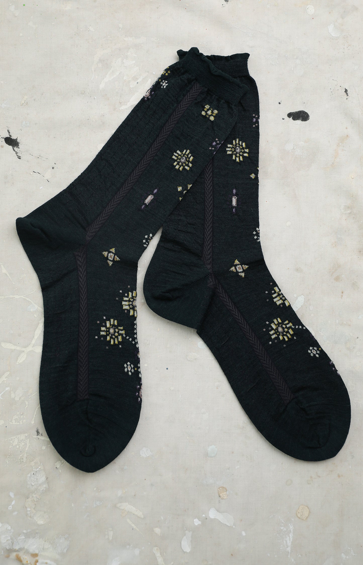 Dark Green Jewel Socks
