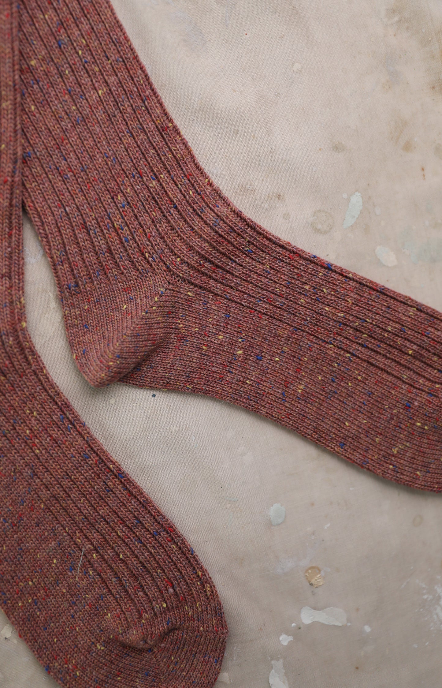 Pink Rib Knit Socks