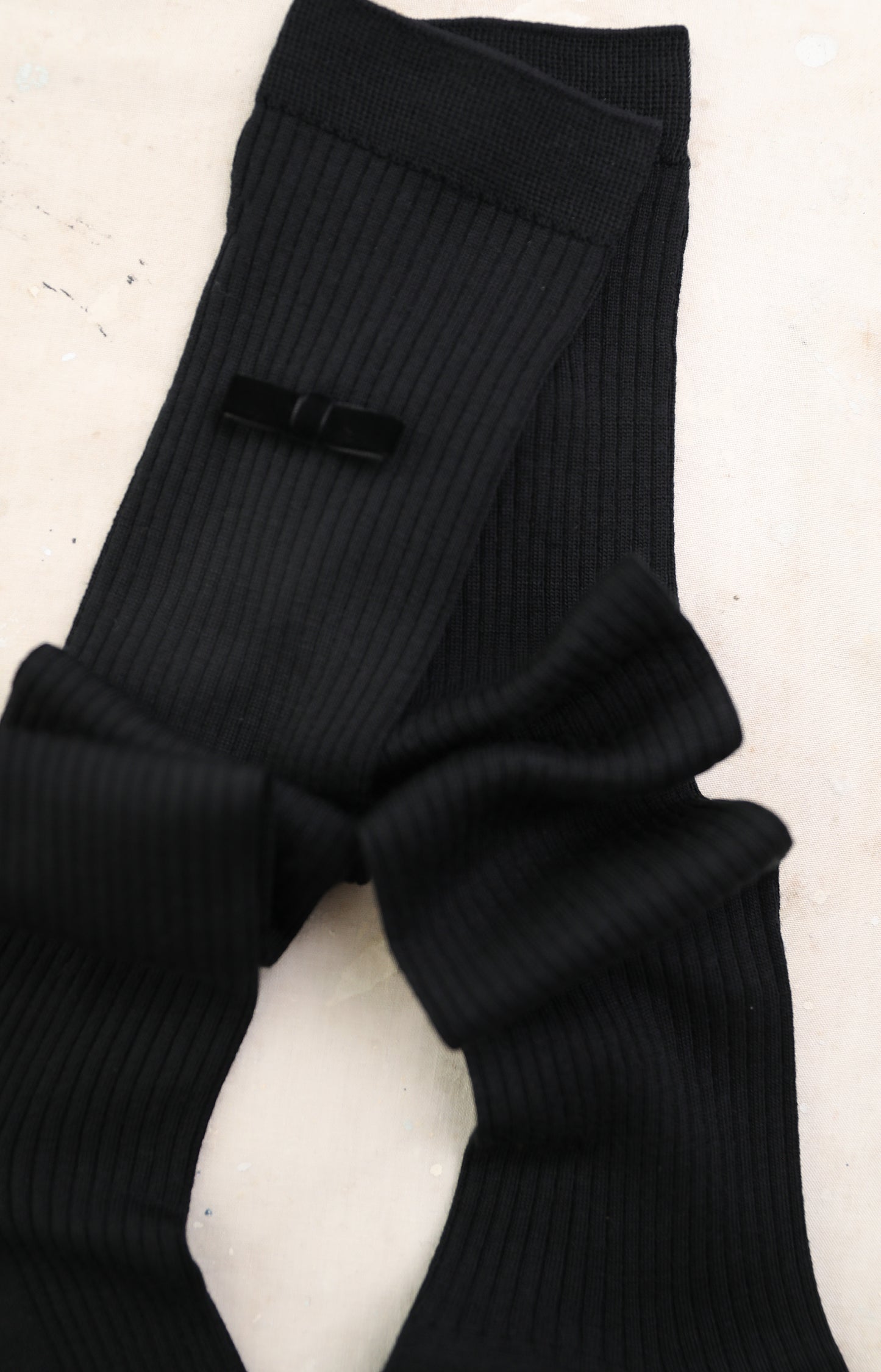 Tall Black Ribbon Socks