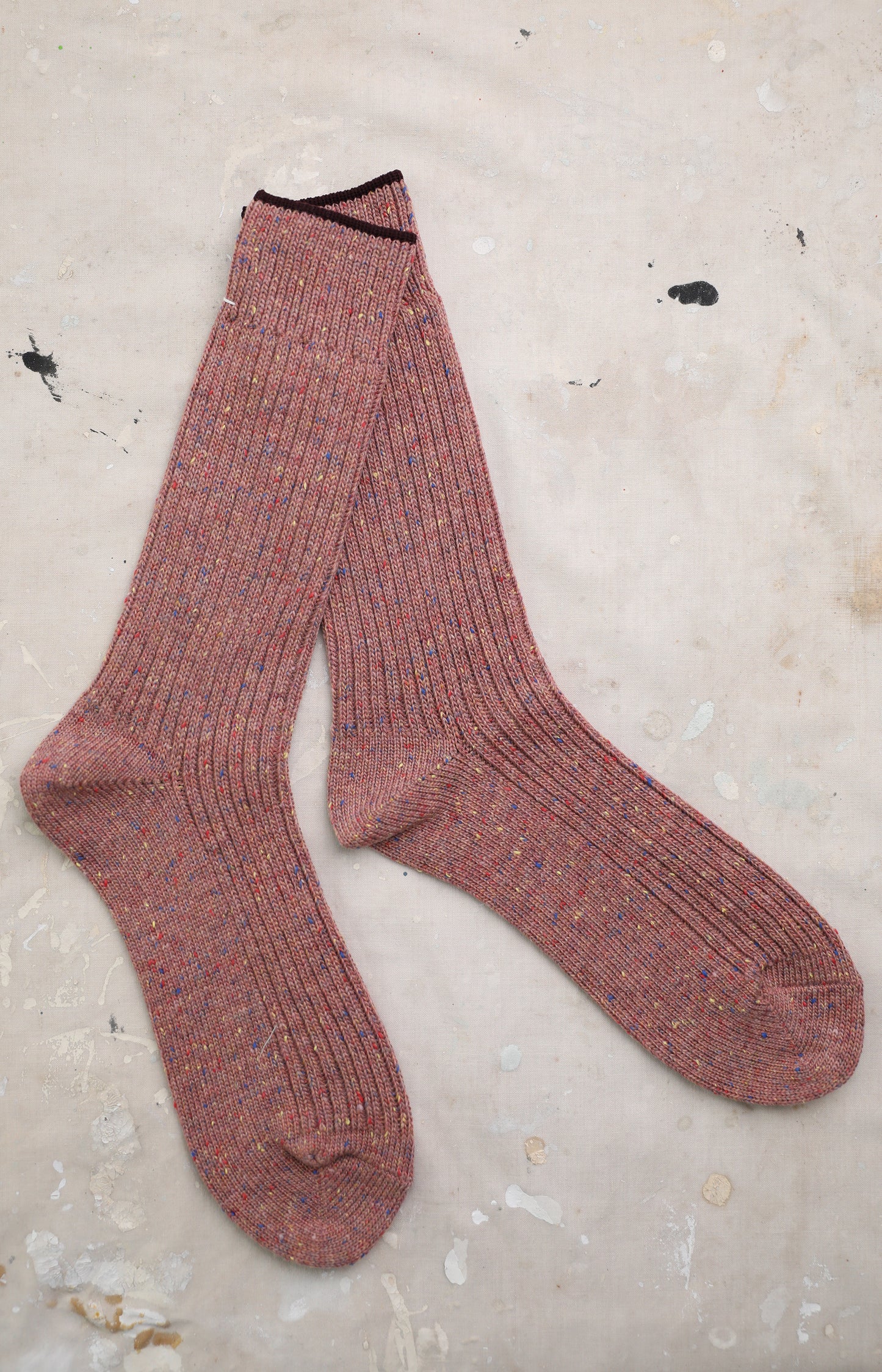 Pink Rib Knit Socks