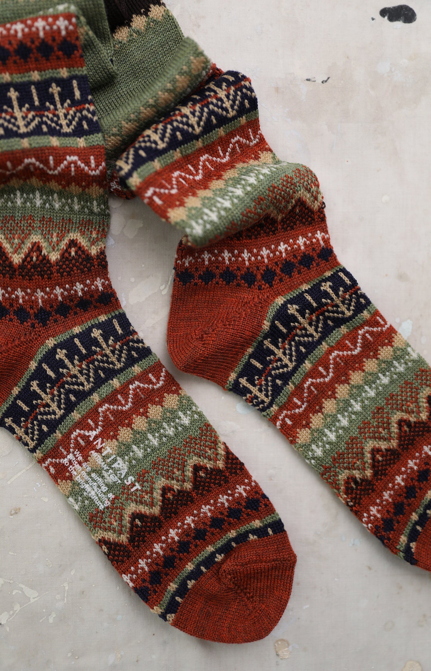 Tall Orange English Style Socks