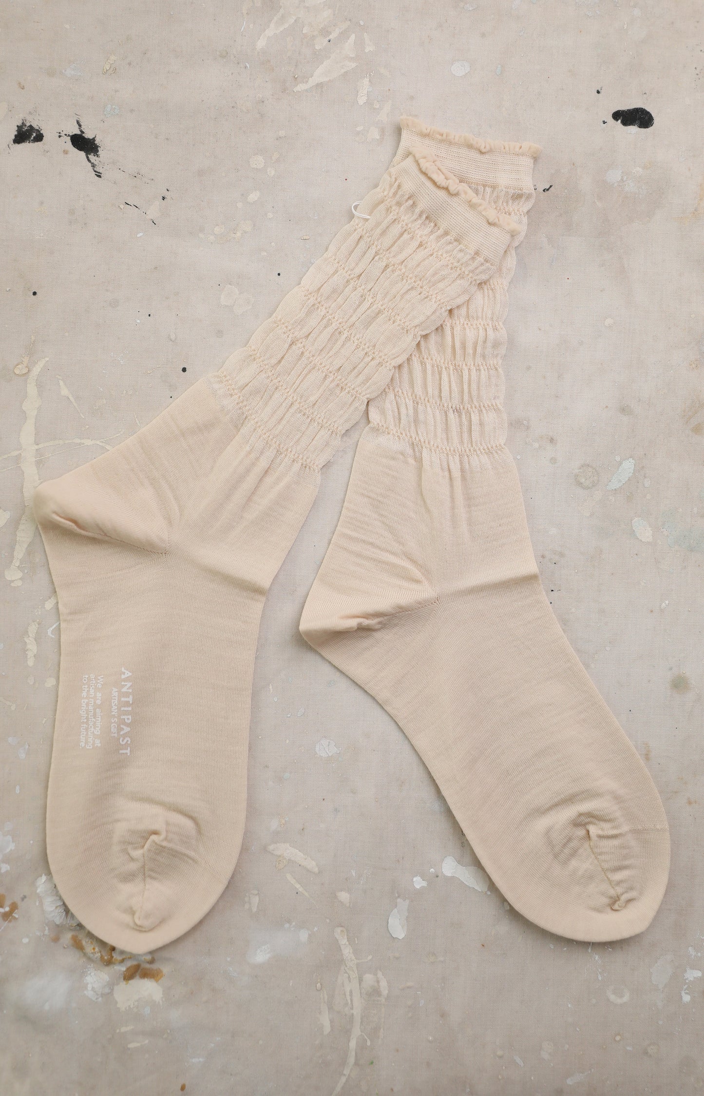 Ivory Shirring Socks
