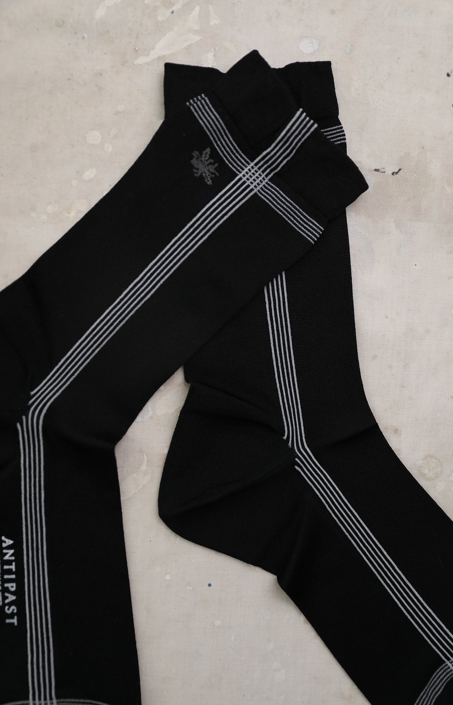 Black Silk Side Line Socks