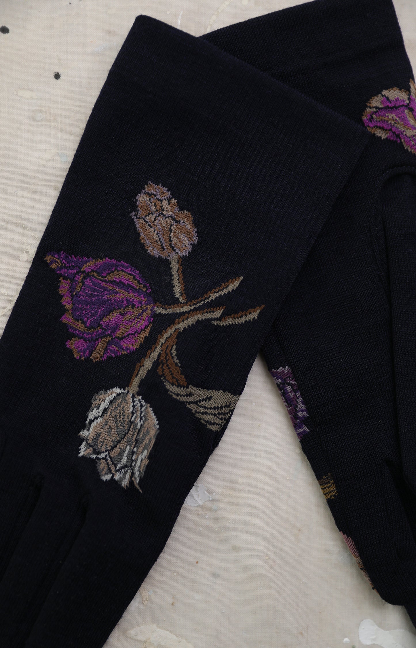 Navy Tulip Gloves