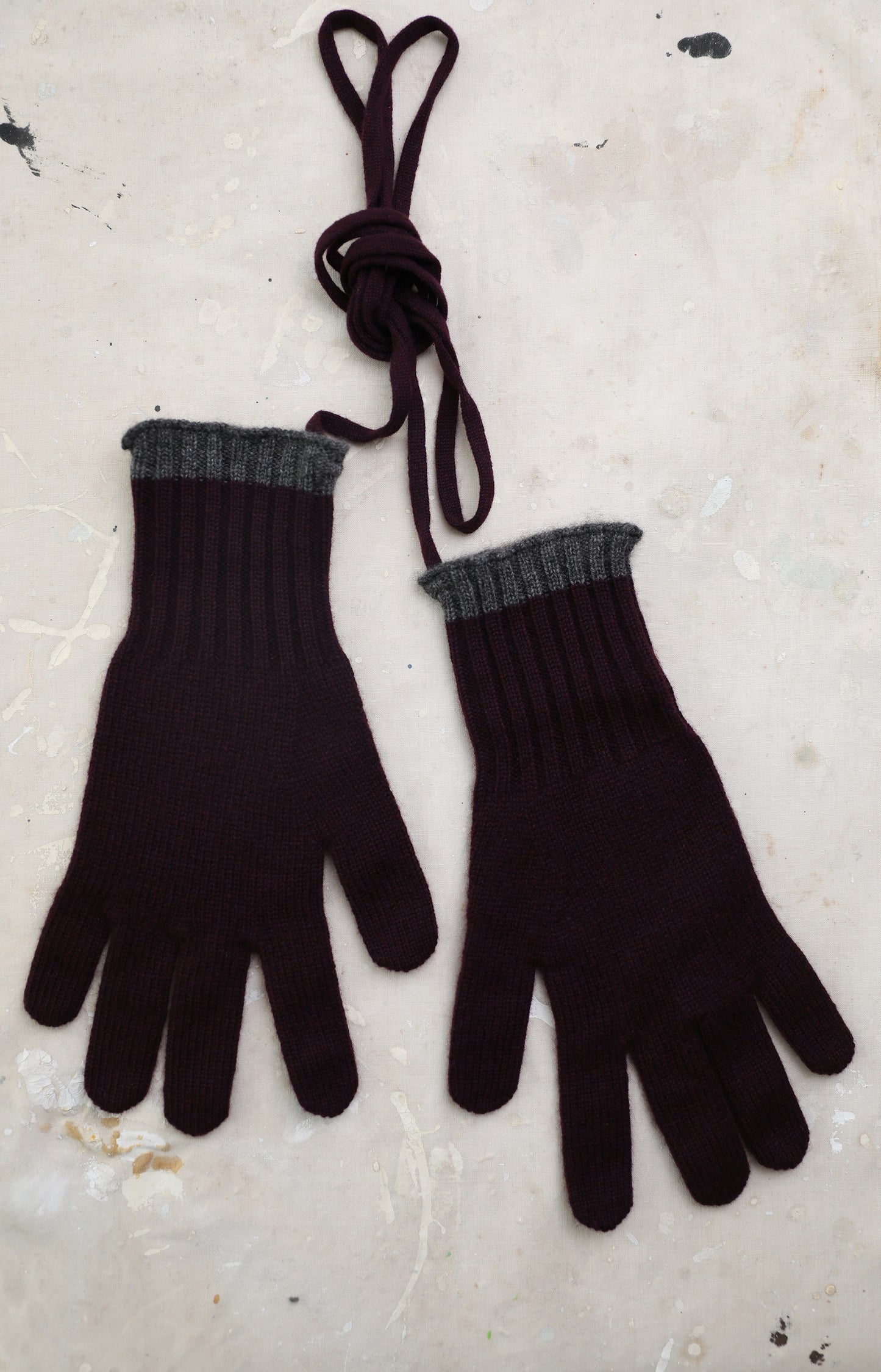 Wine Cashmere Gloves