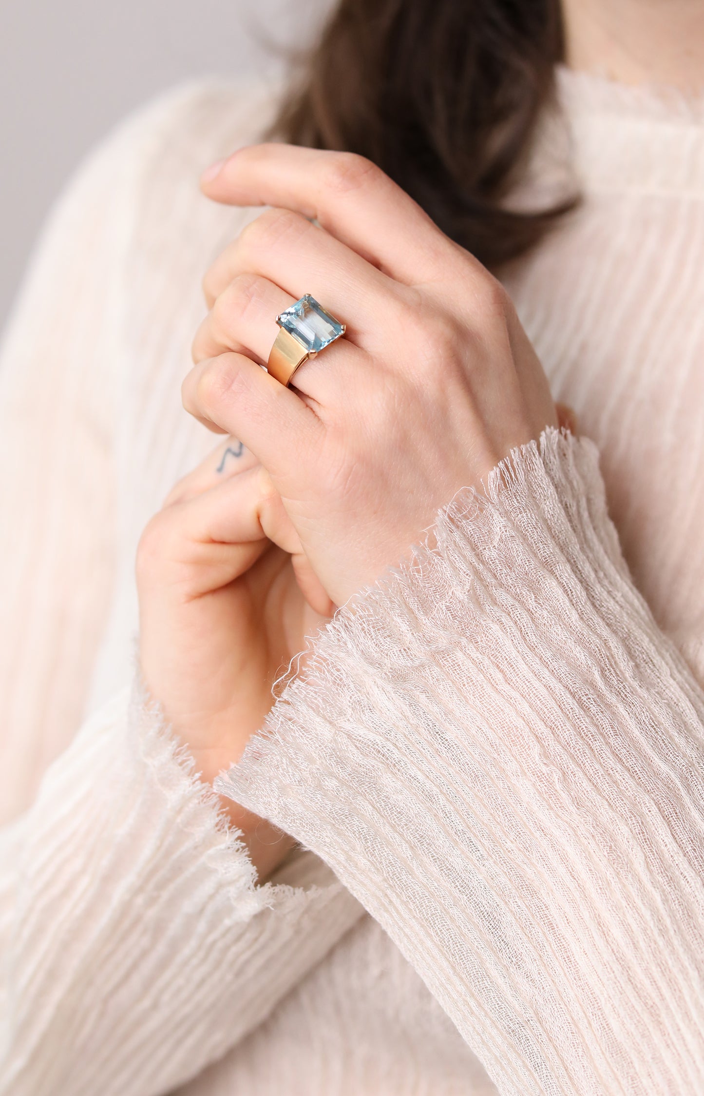 EB Modern Aquamarine Ring