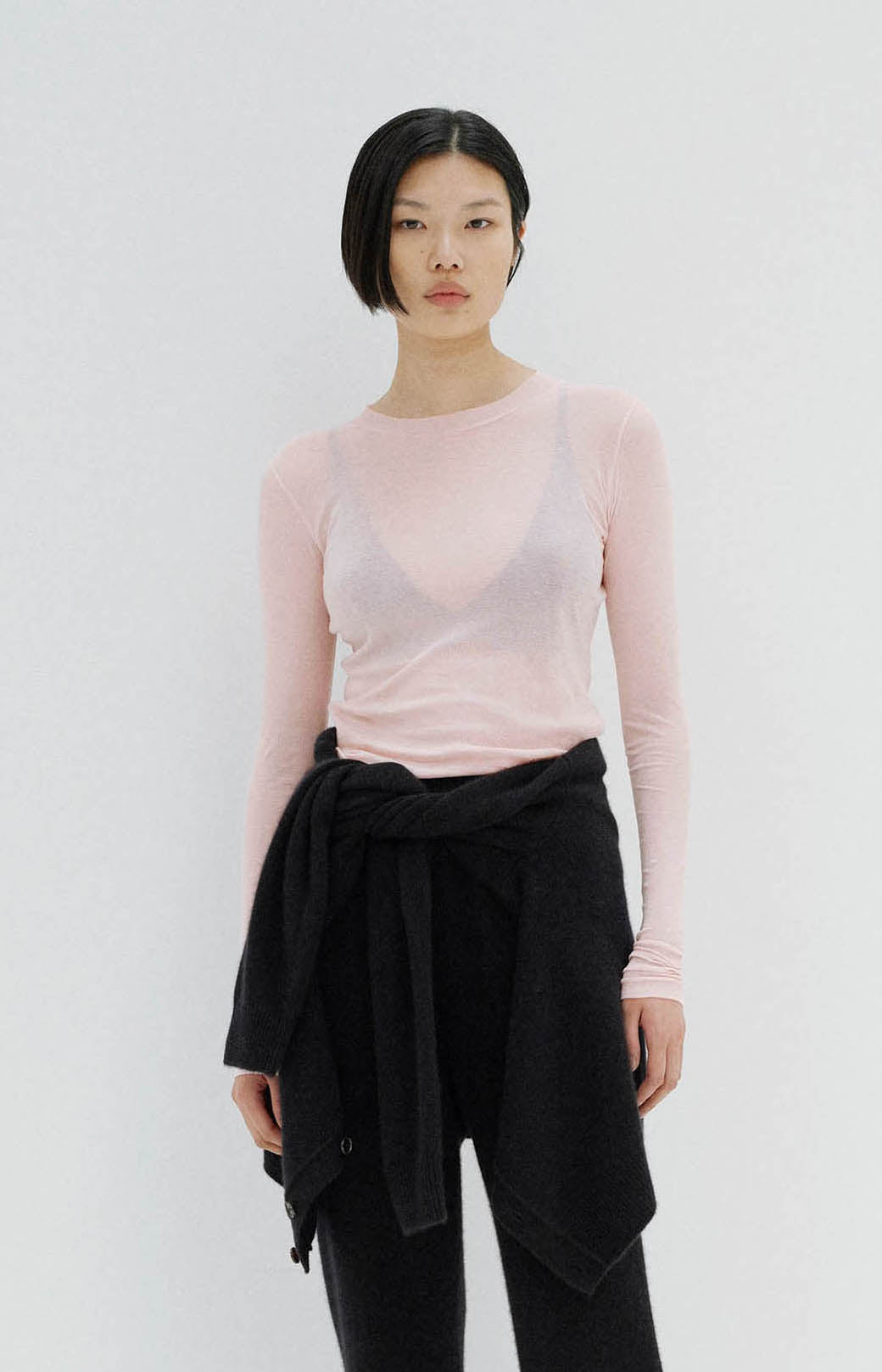 Pink Super High Gauge Sheer Rib Tee