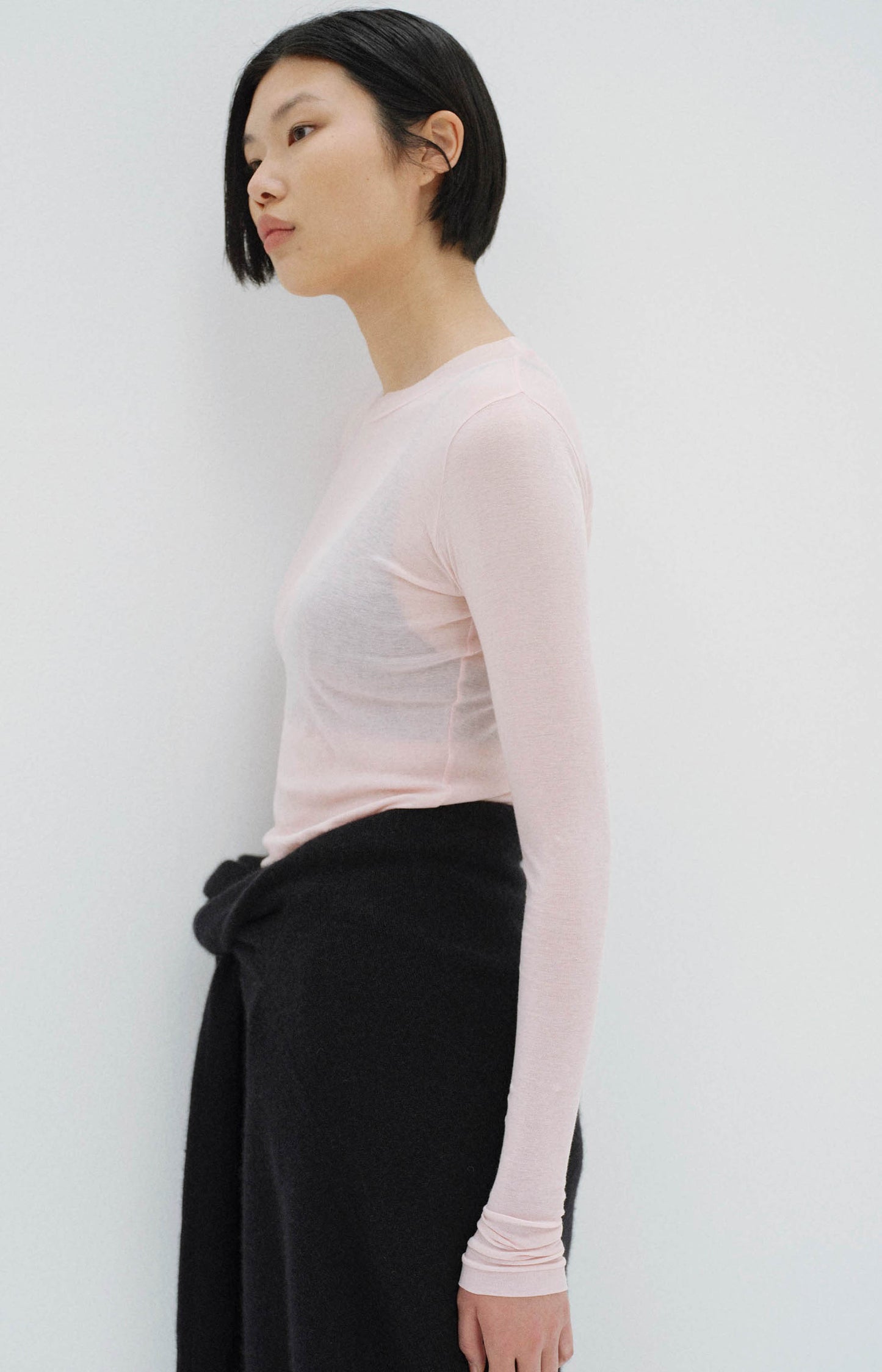 Pink Super High Gauge Sheer Rib Tee