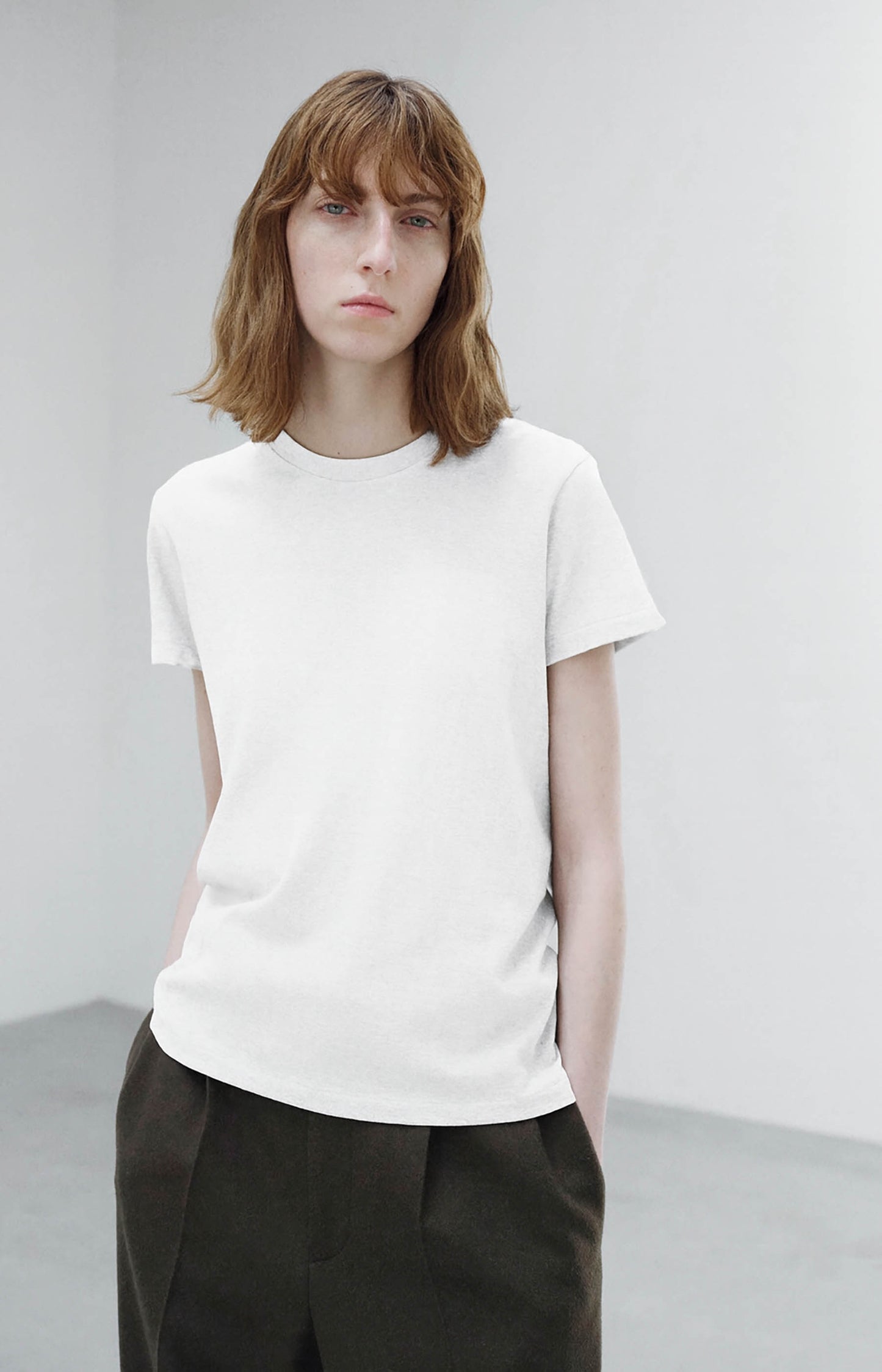 White Seamless Crew Neck Tee