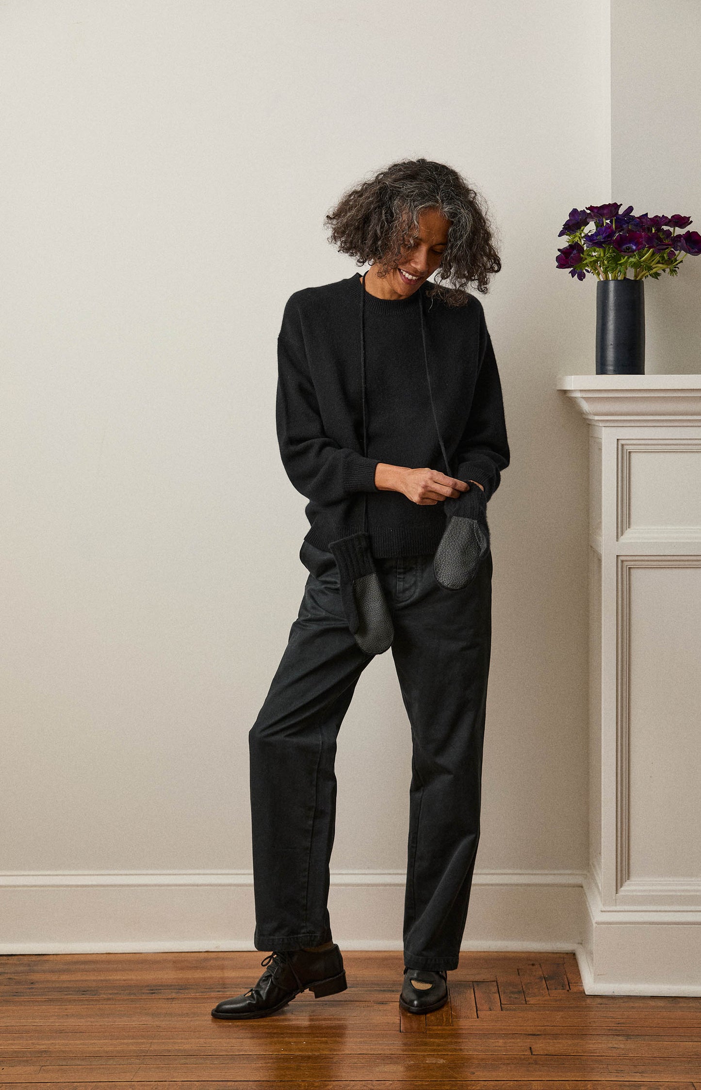 Black Cashmere Mittens