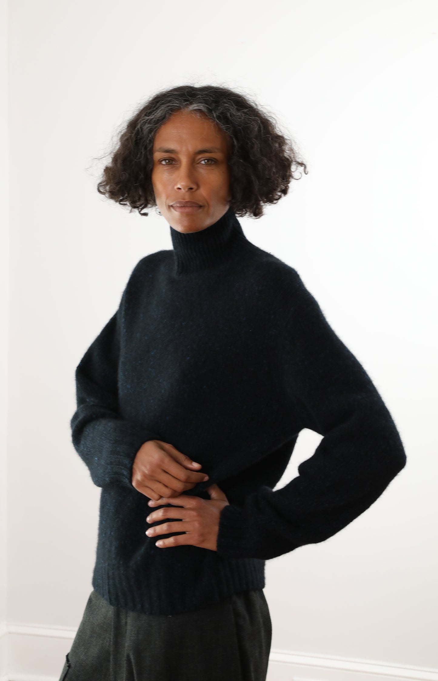 Cashmere Melange Knit Turtleneck