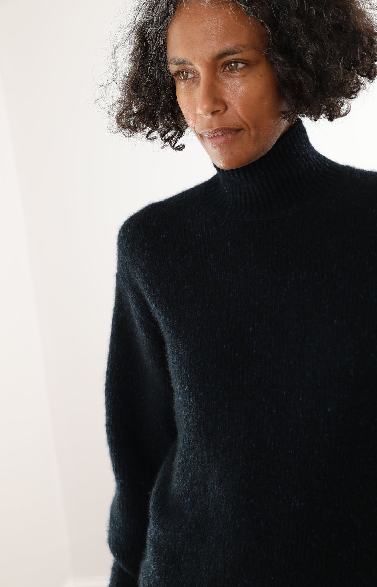 Cashmere Melange Knit Turtleneck