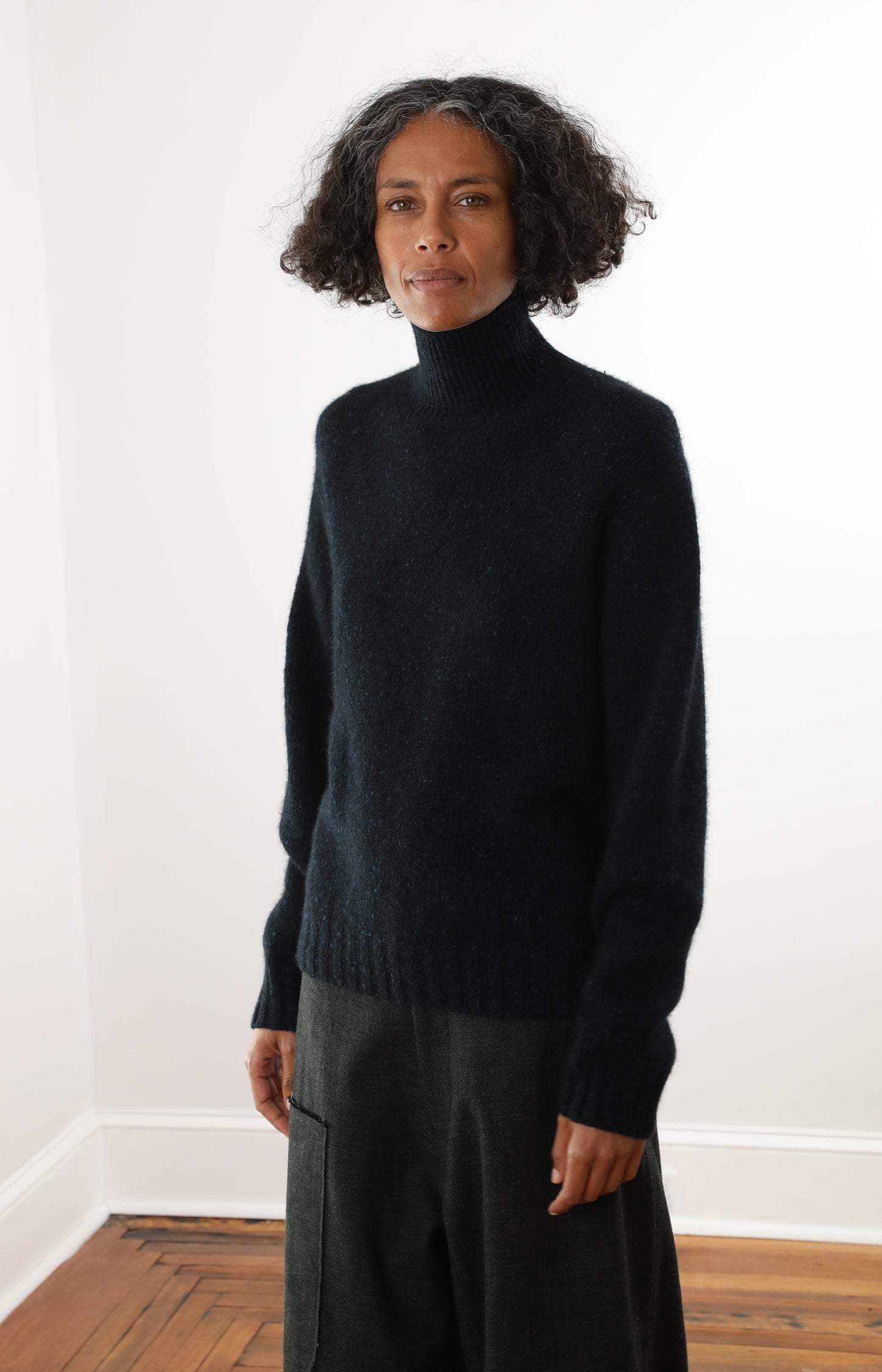 Cashmere Melange Knit Turtleneck