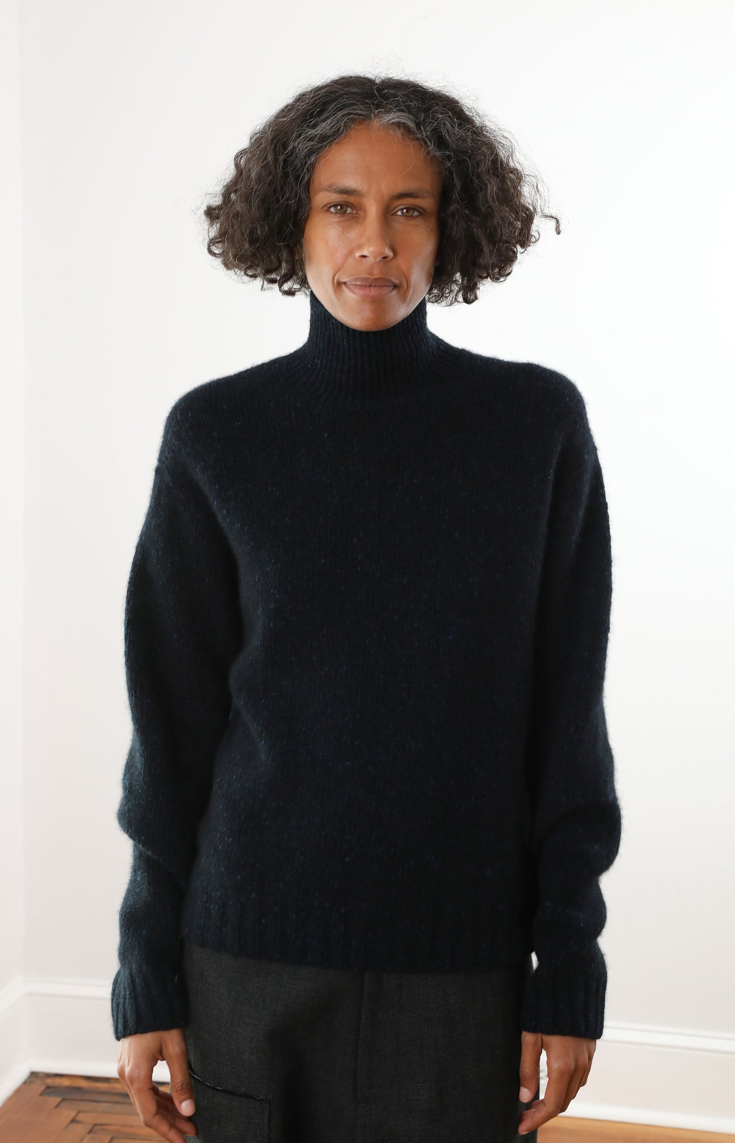 Cashmere Melange Knit Turtleneck