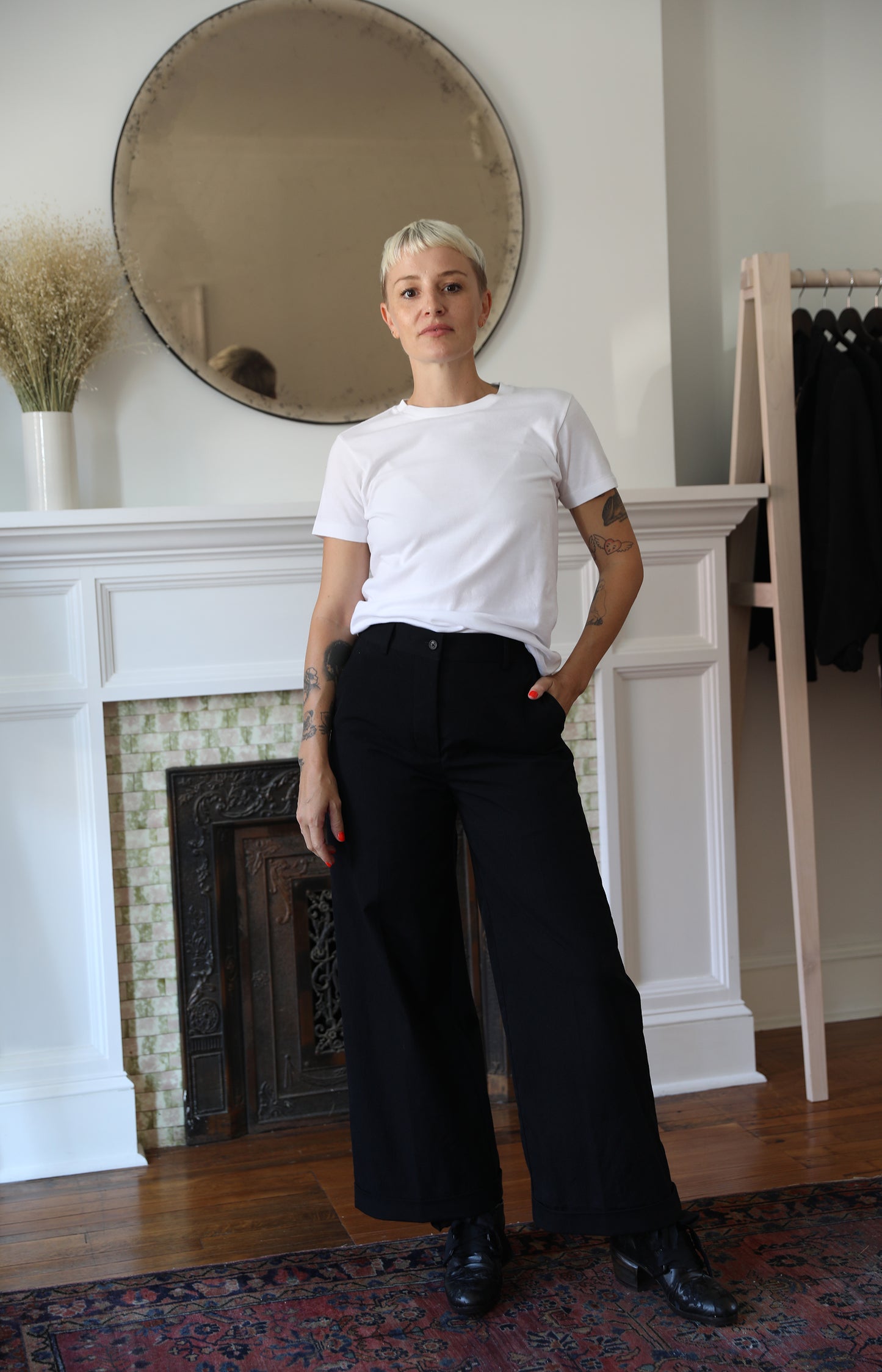 White Seamless Crew Neck Tee