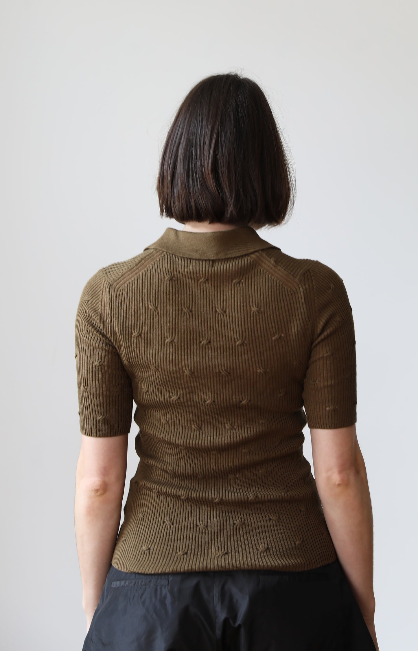 Sepia Eyelet Cable Polo