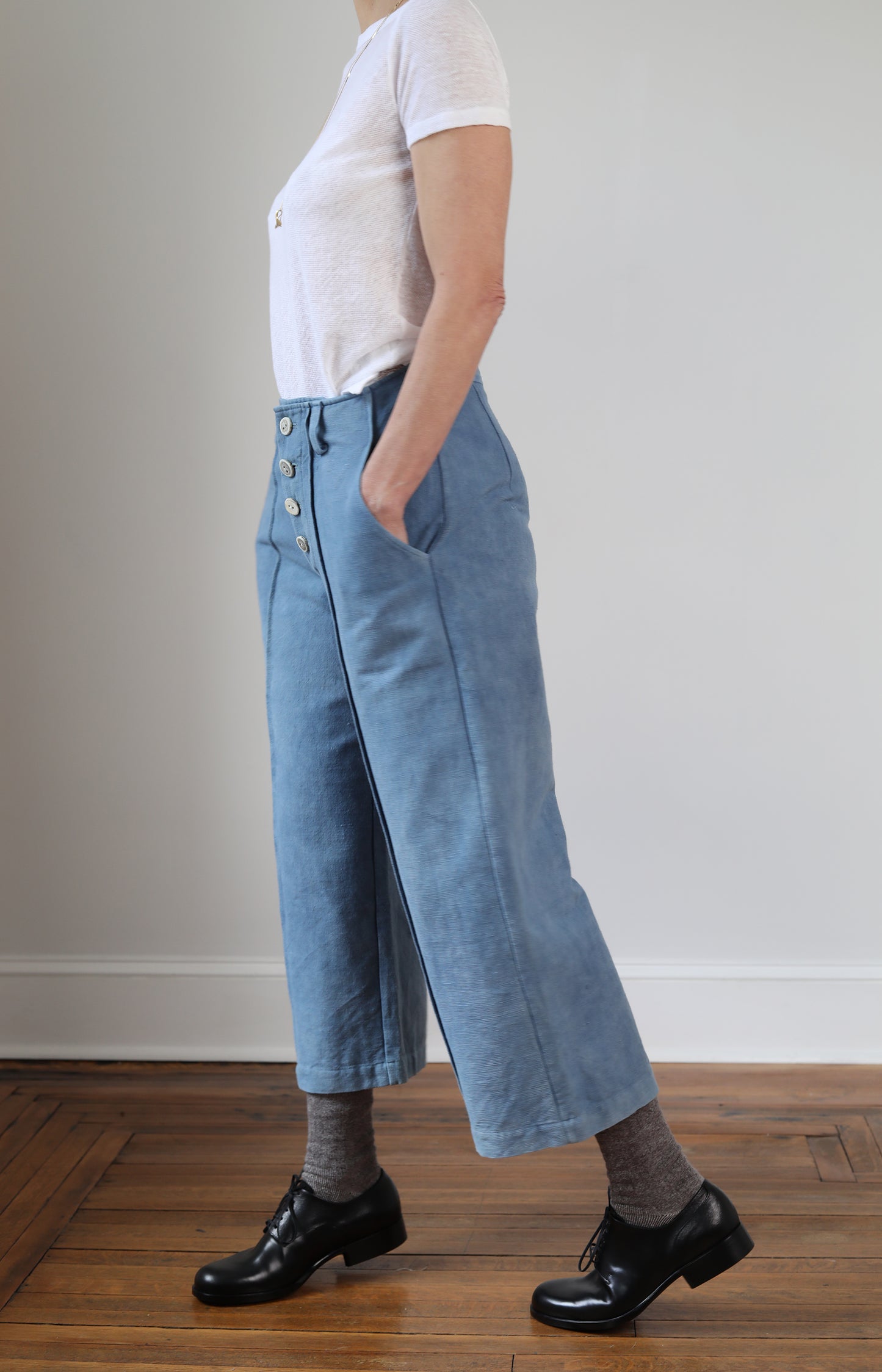 Hand Loomed Cotton Indigo Captains Trousers