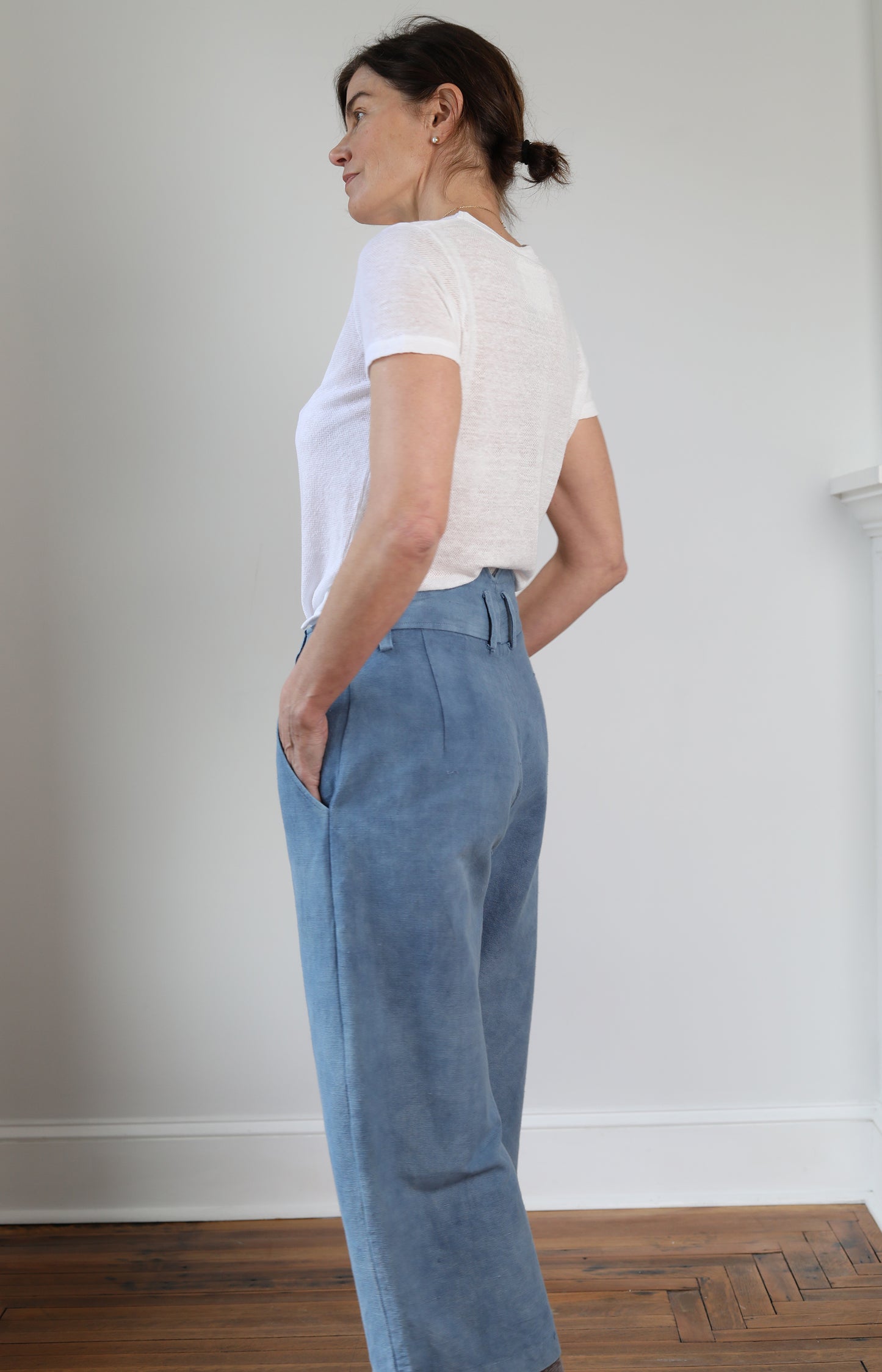 Hand Loomed Cotton Indigo Captains Trousers