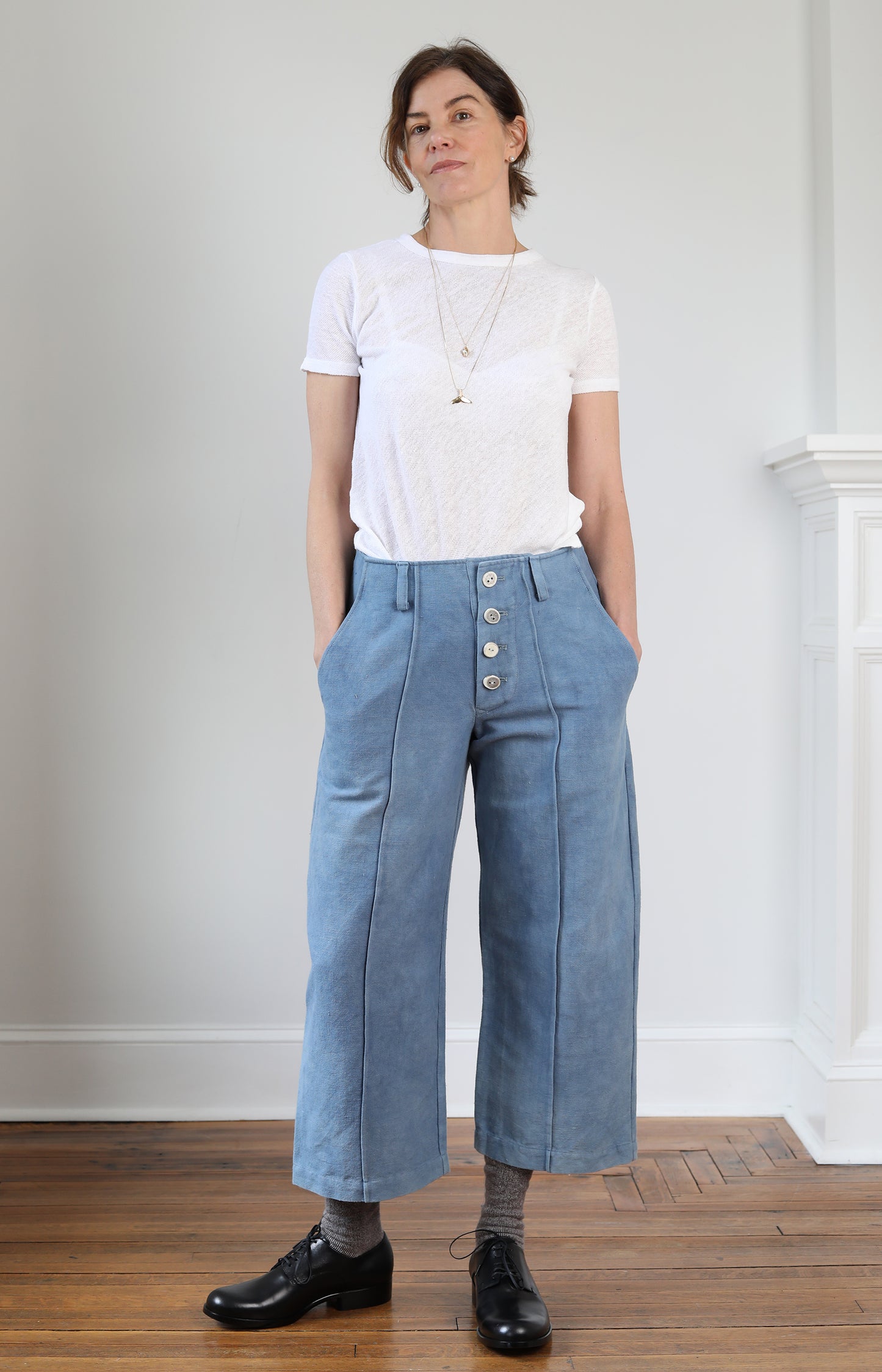 Hand Loomed Cotton Indigo Captains Trousers