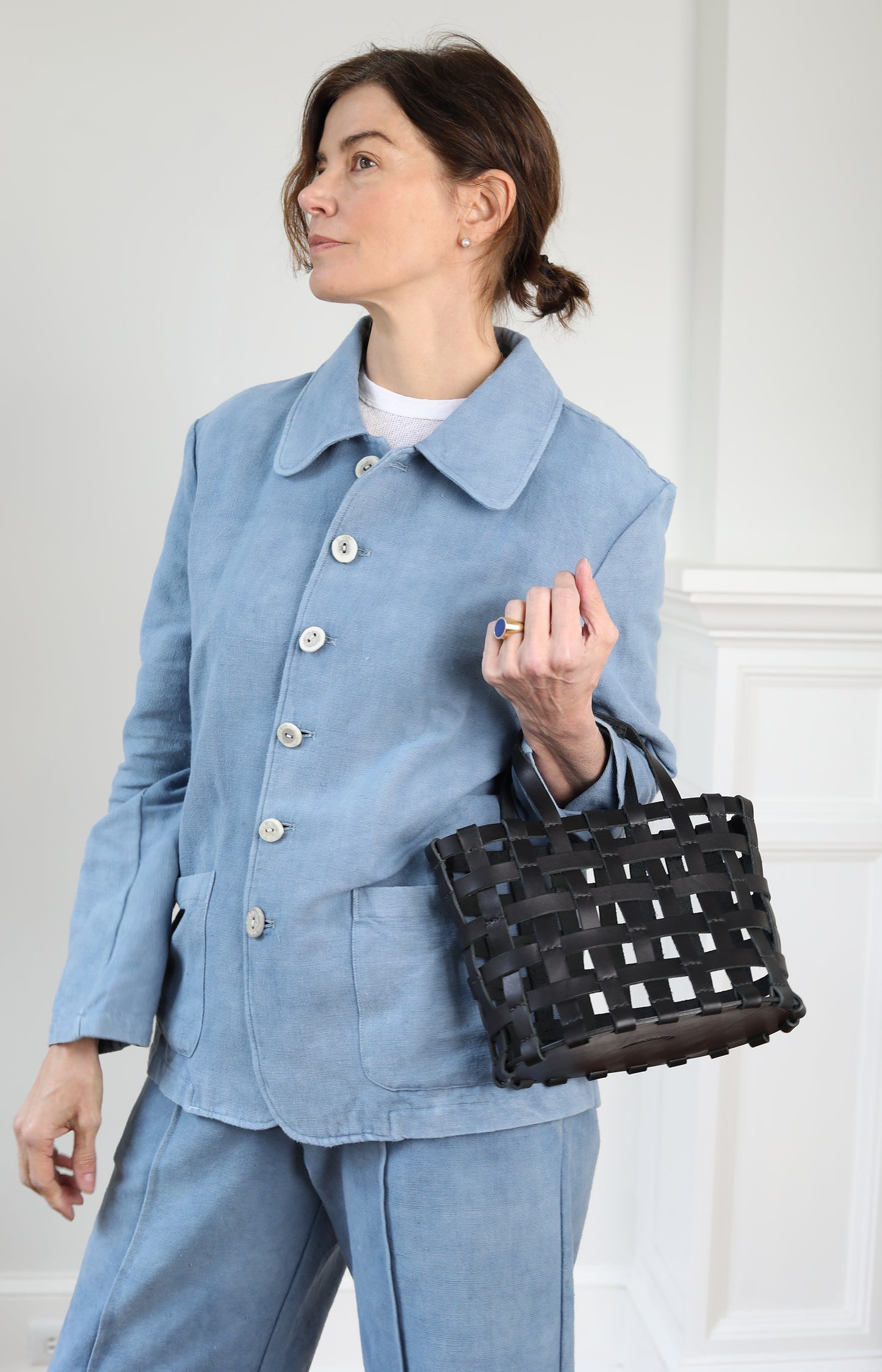 Medium Black Basket Bag