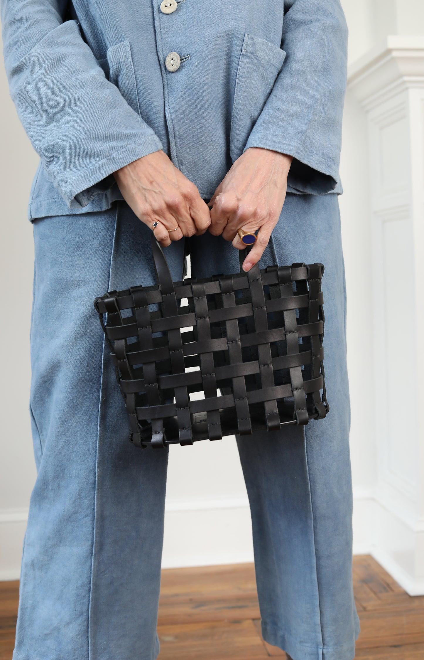 Medium Black Basket Bag