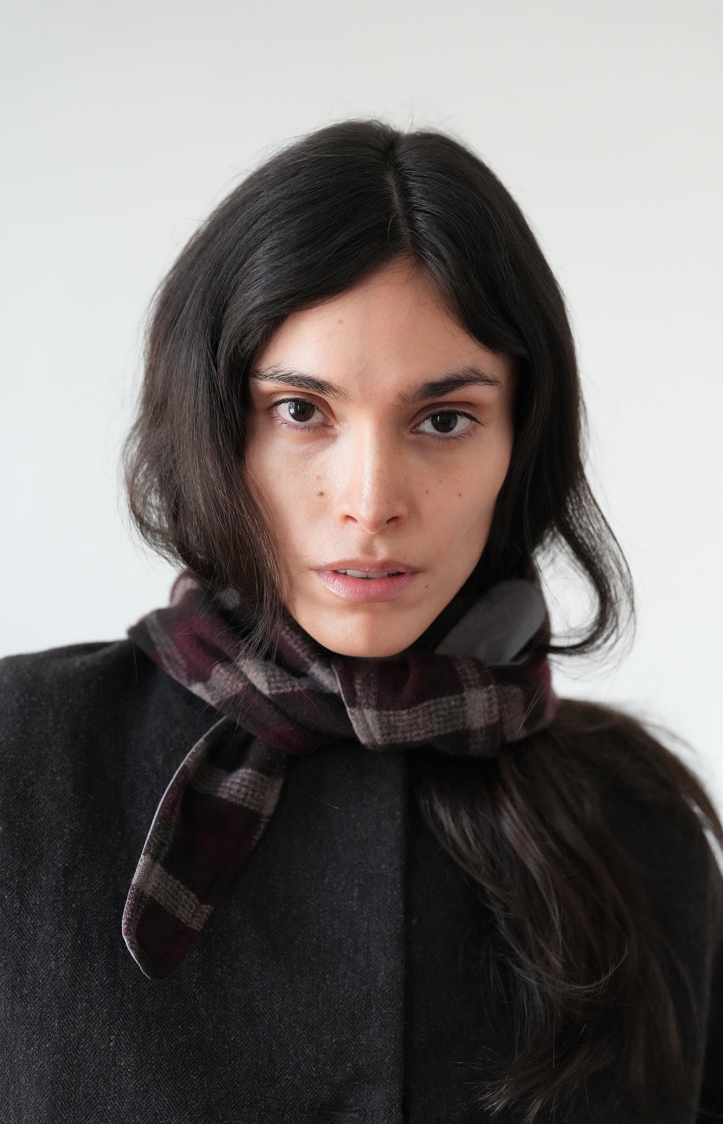Bordeaux Check Stole