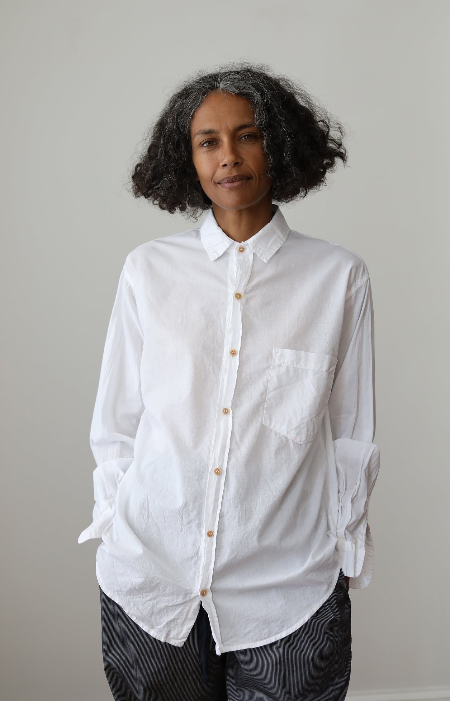 White Cotton Voile Shirt