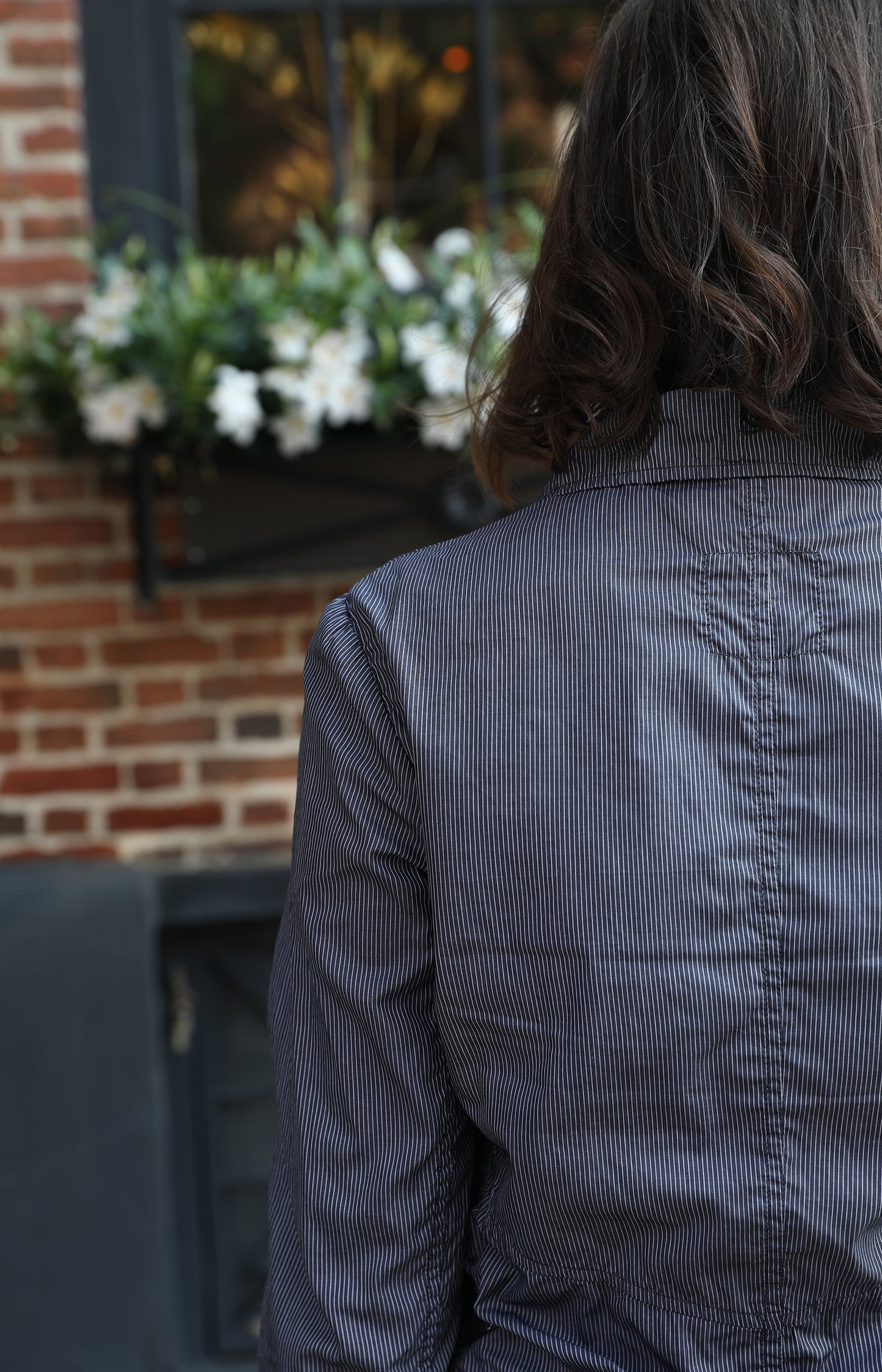 Grey Stripe Cotton Regent Jacket
