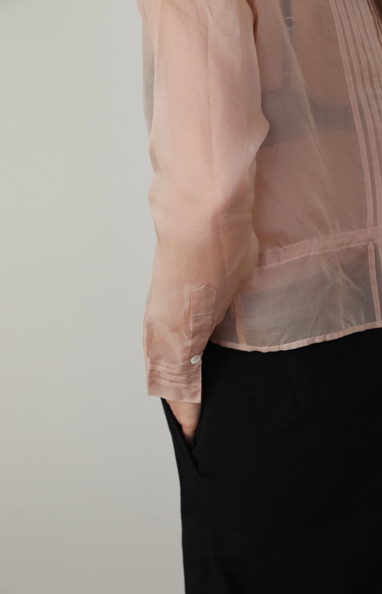 Rose Pink Silk Organdy Shirt