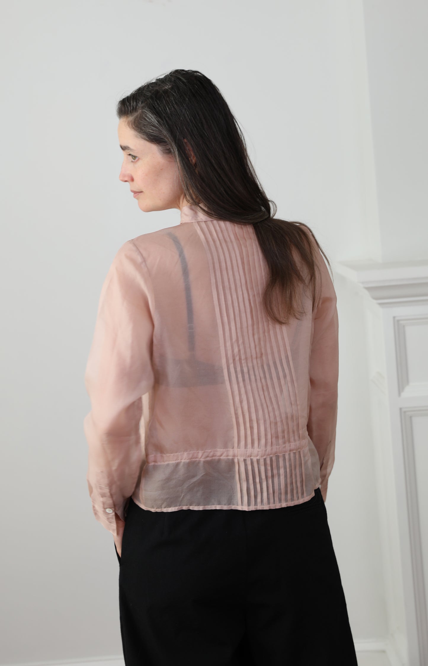 Rose Pink Silk Organdy Shirt