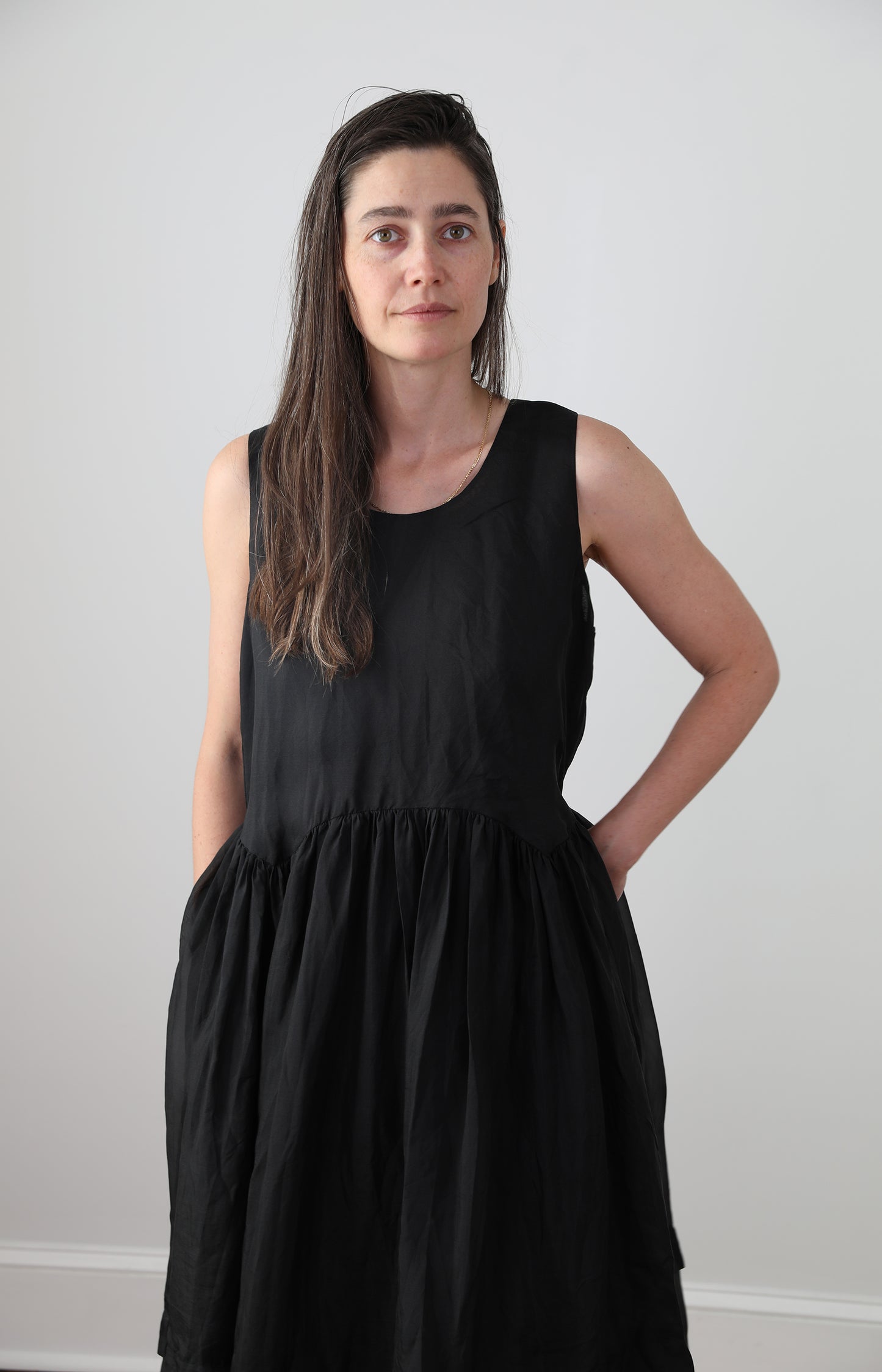 Black Silk Organdy Dress