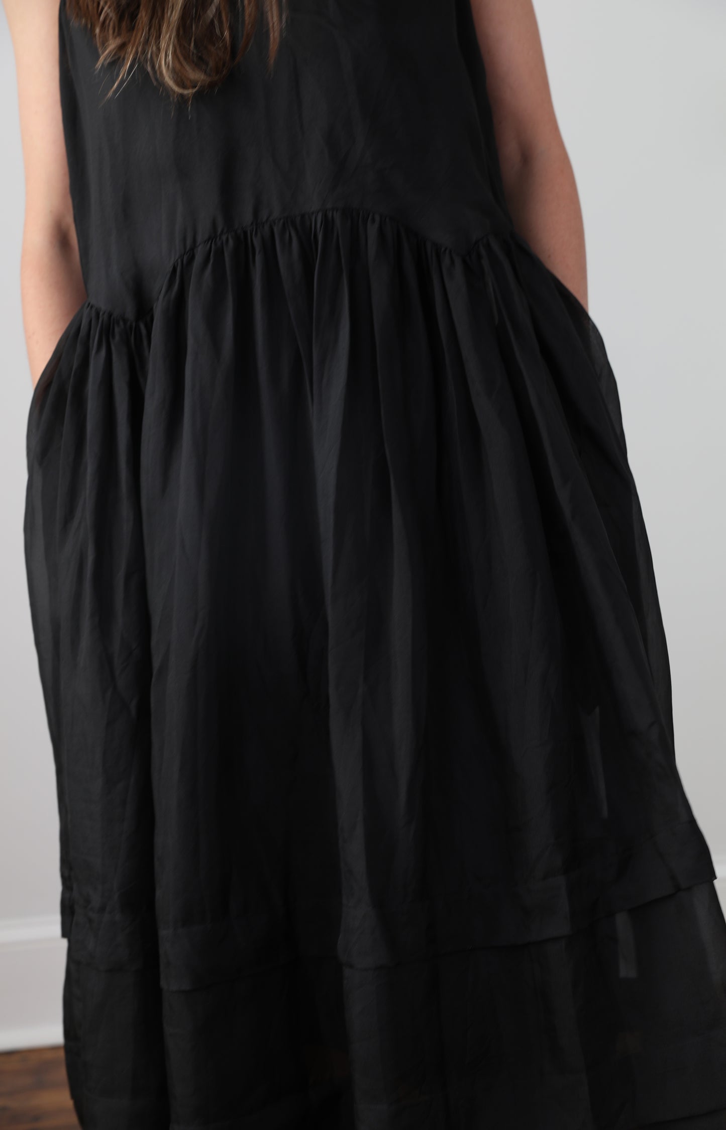 Black Silk Organdy Dress