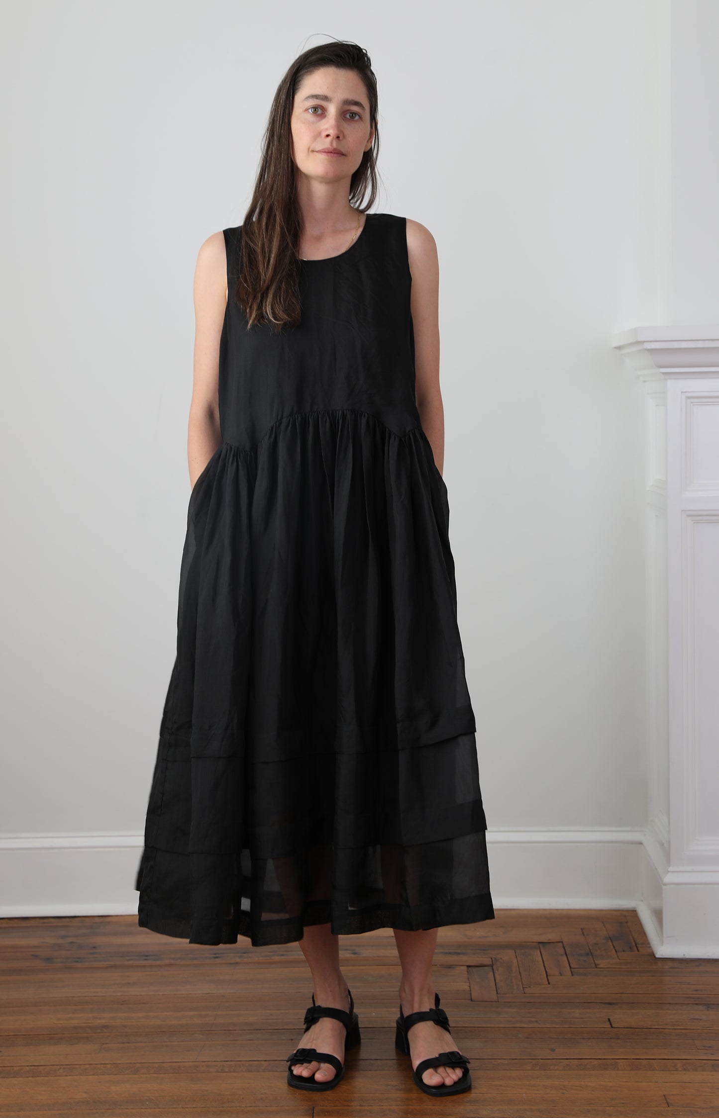 Black Silk Organdy Dress