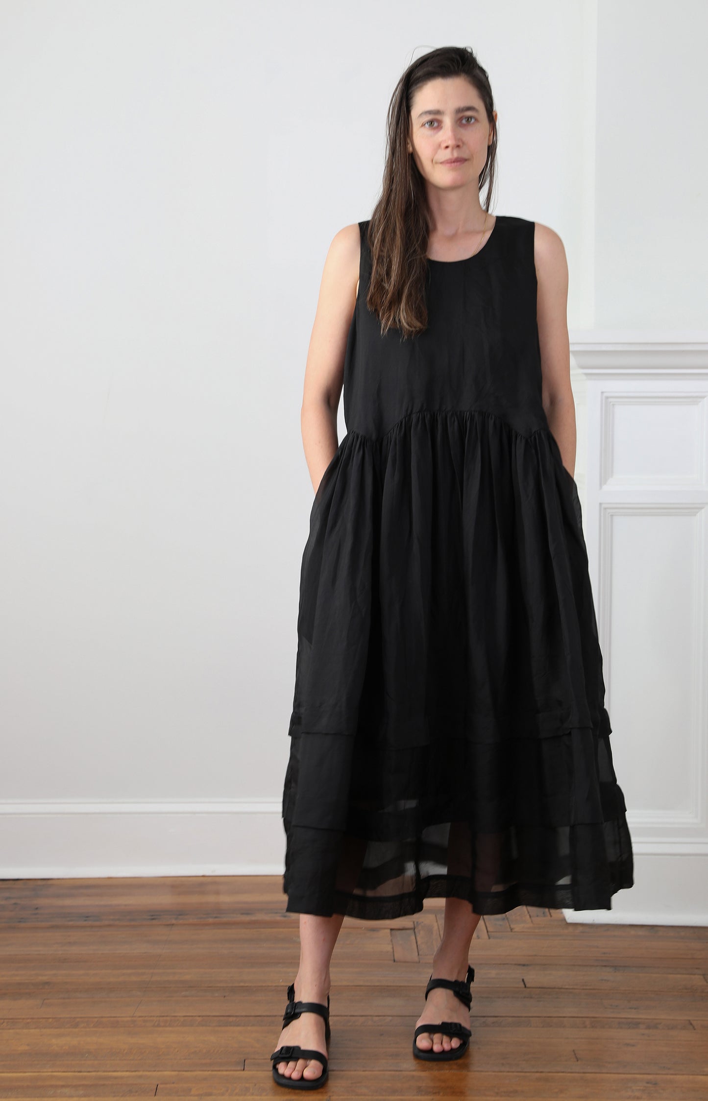 Black Silk Organdy Dress