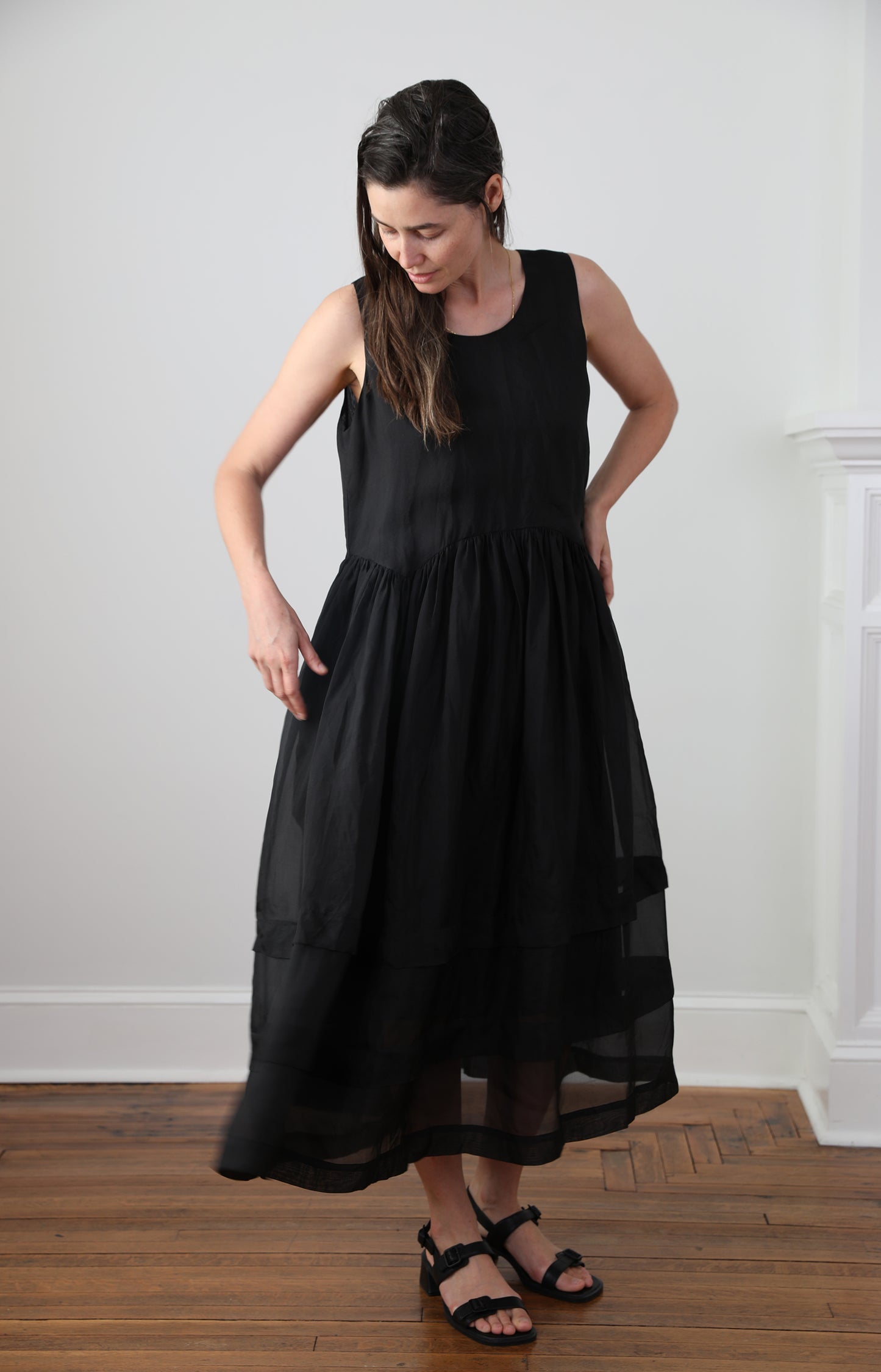 Black Silk Organdy Dress