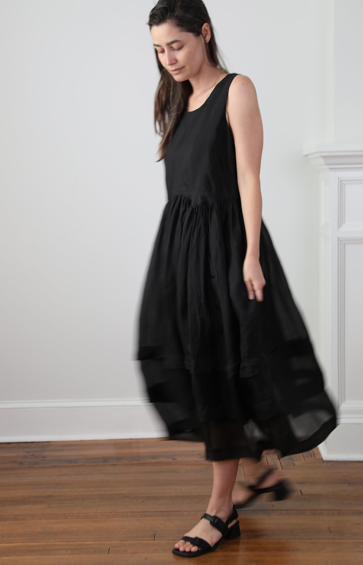 Black Silk Organdy Dress