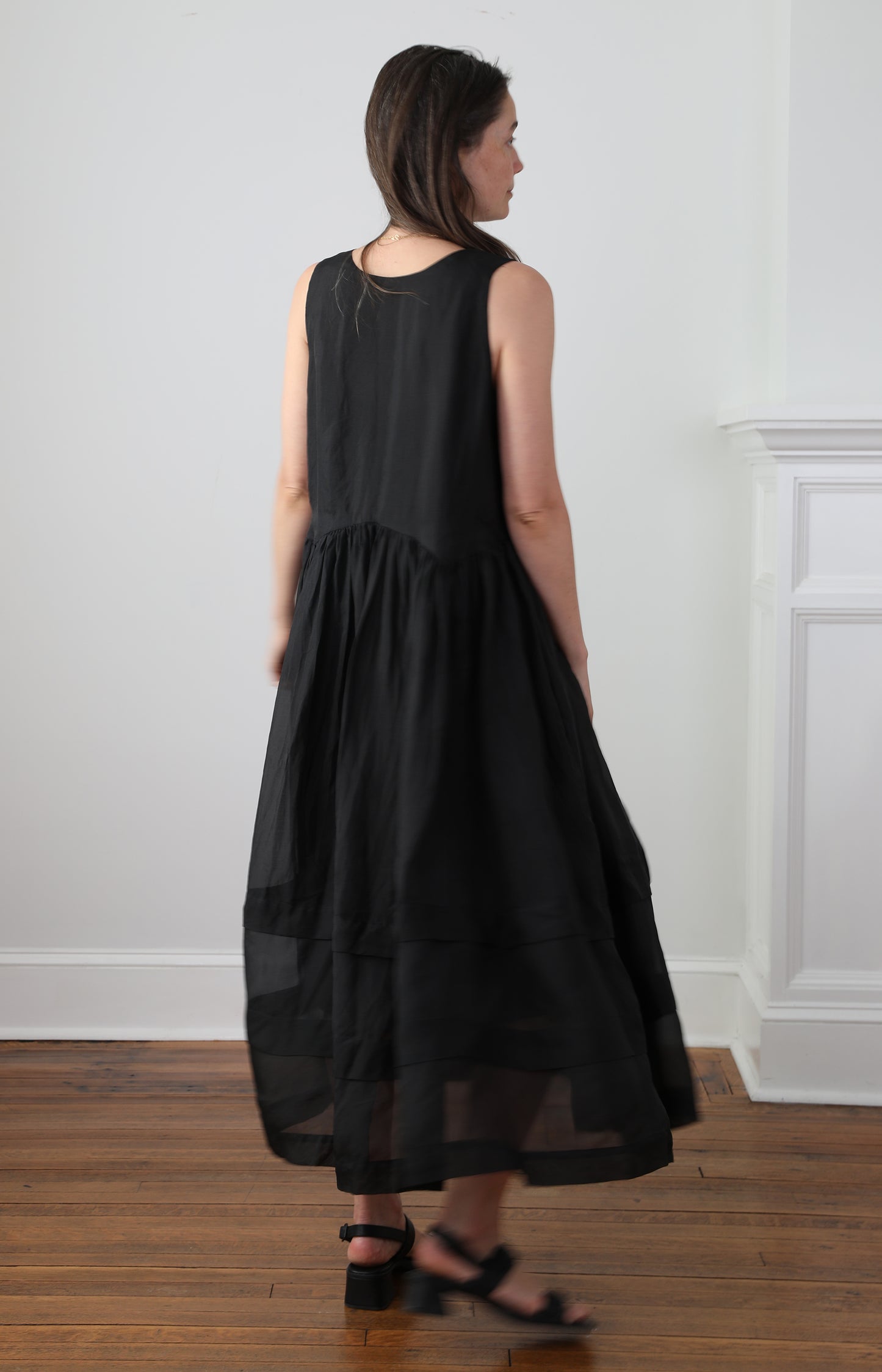 Black Silk Organdy Dress