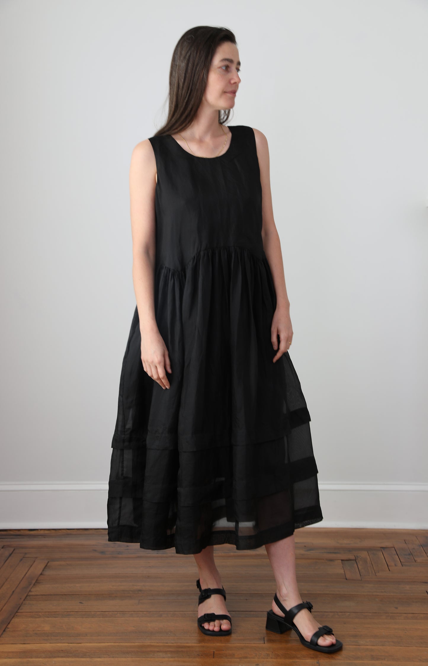 Black Silk Organdy Dress