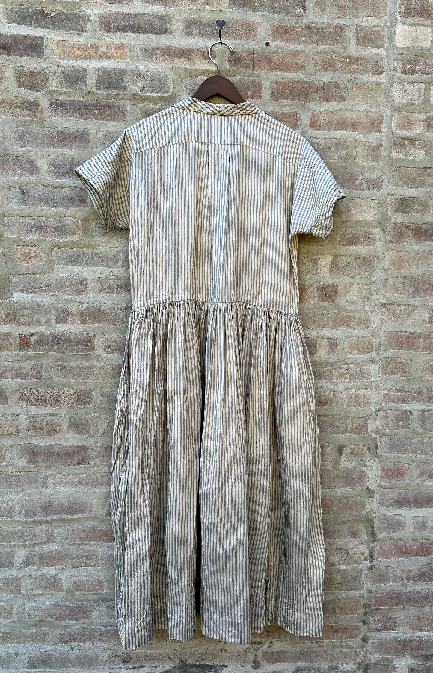 Navy Stripe Silk Dress
