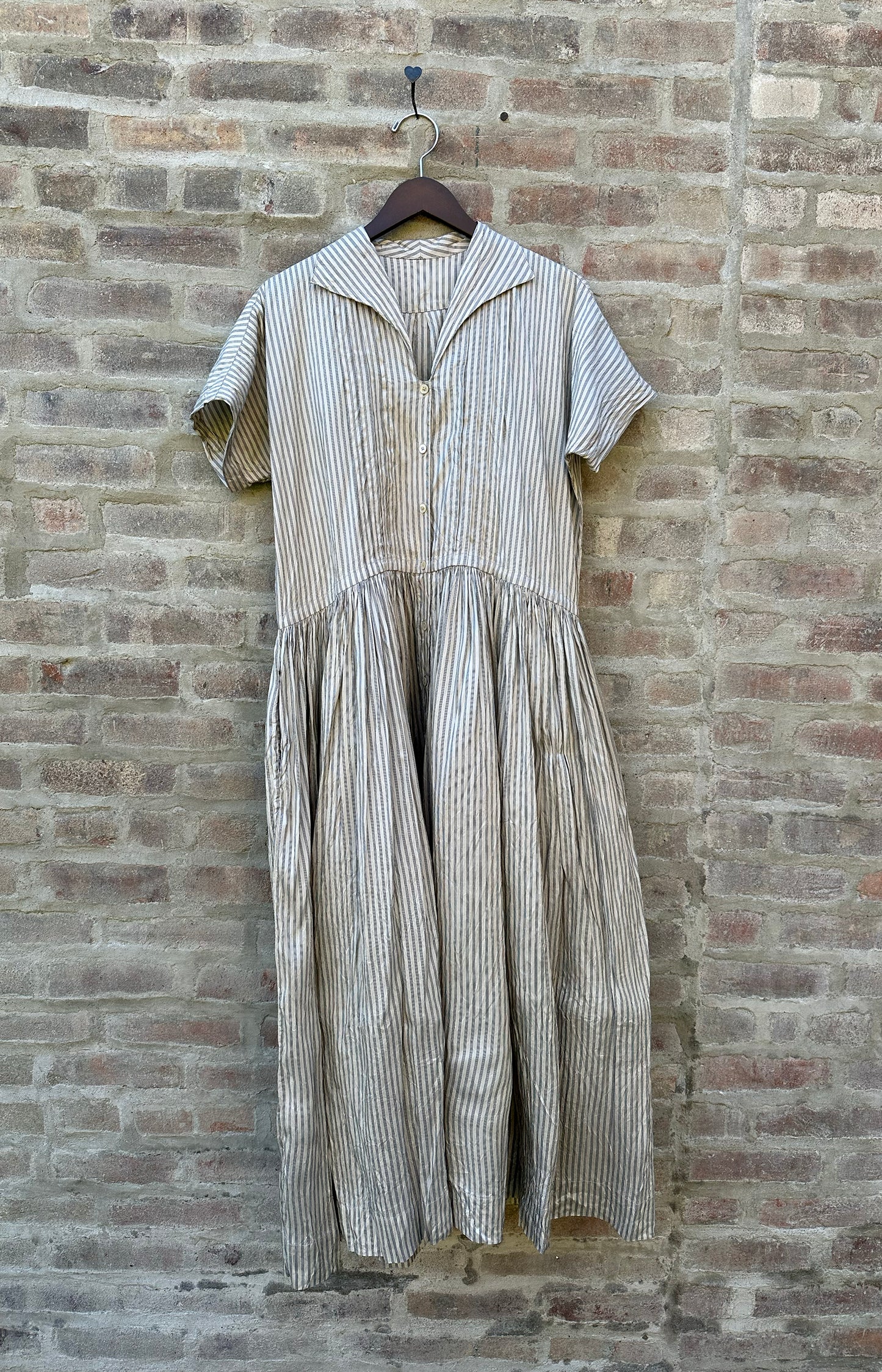Navy Stripe Silk Dress