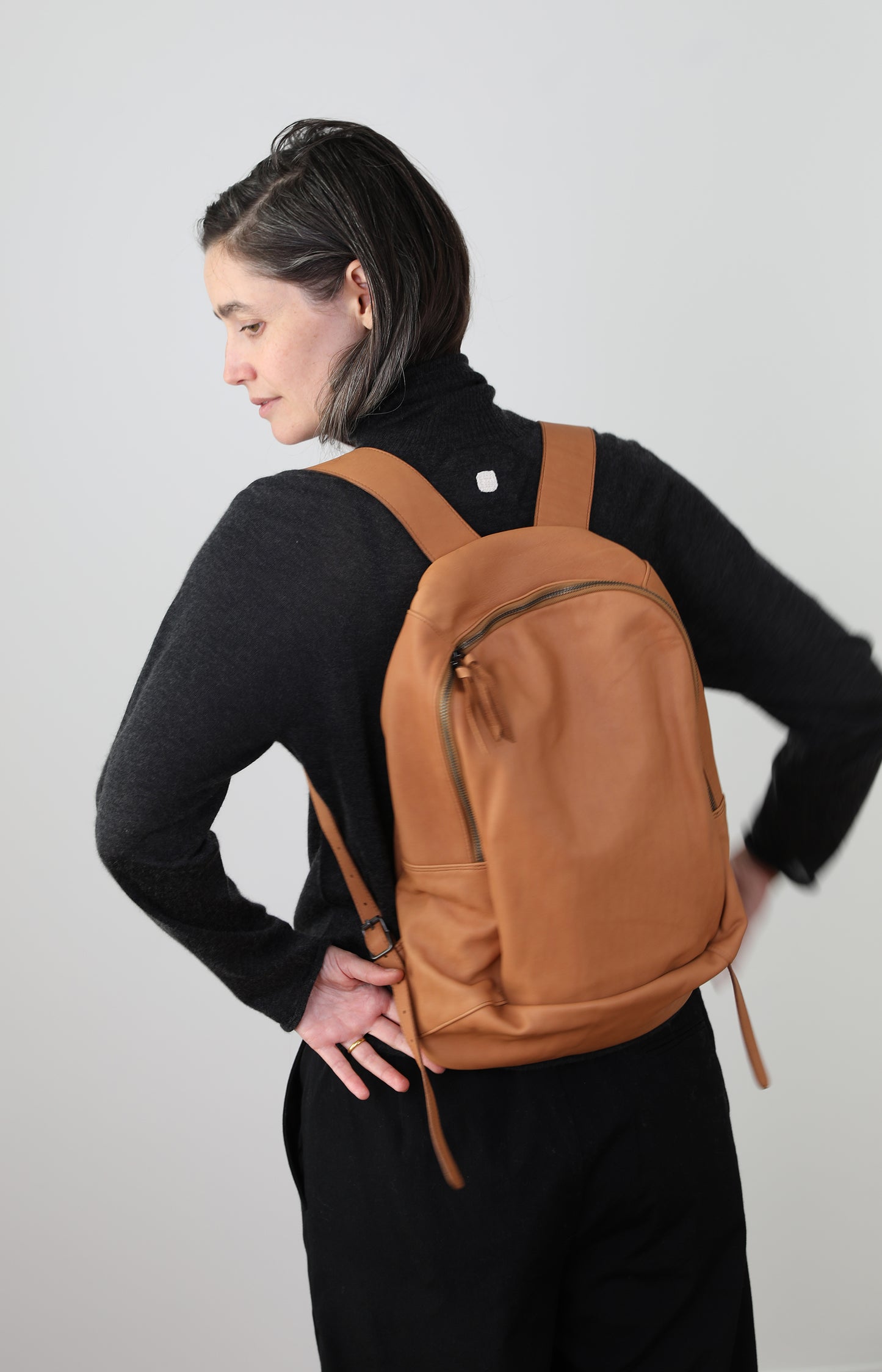 Sand Leather Backpack