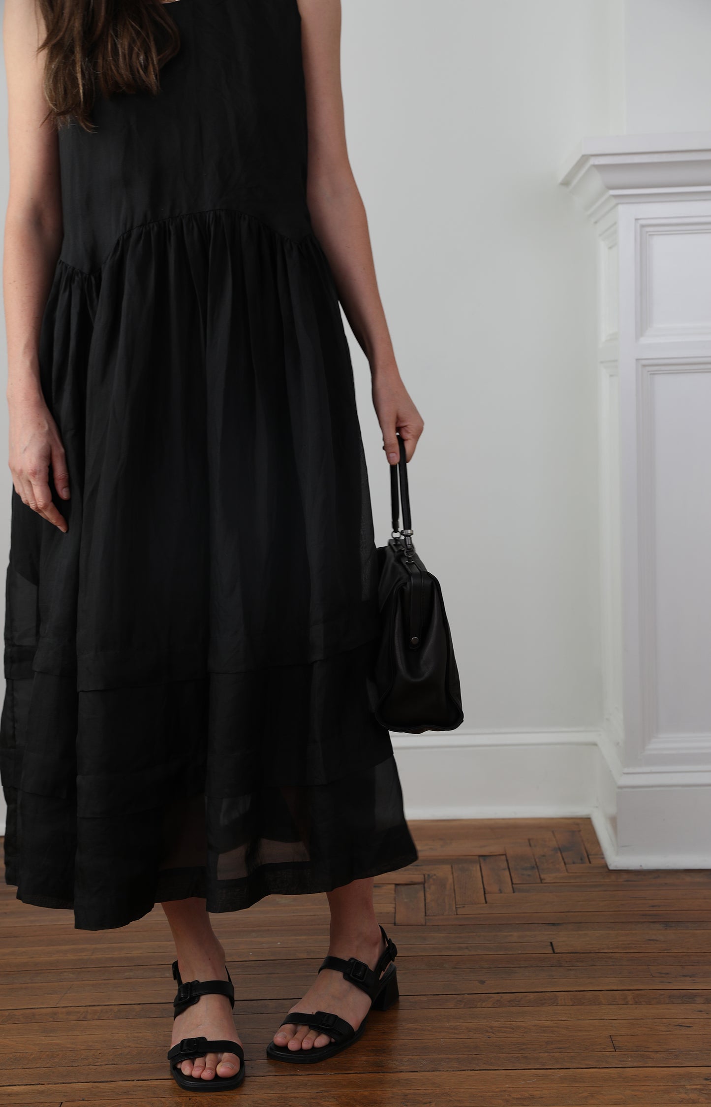 Black Leather Frame Bag