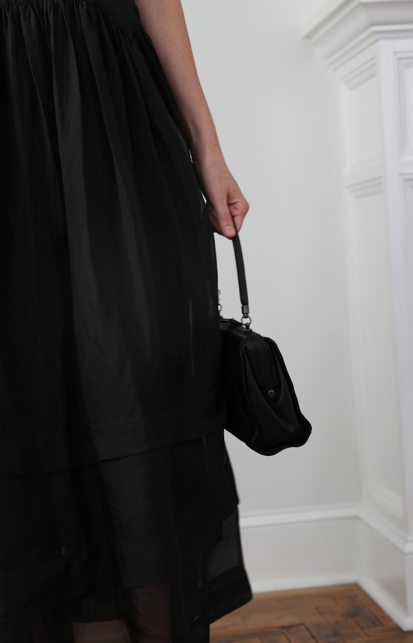 Black Leather Small Frame Bag